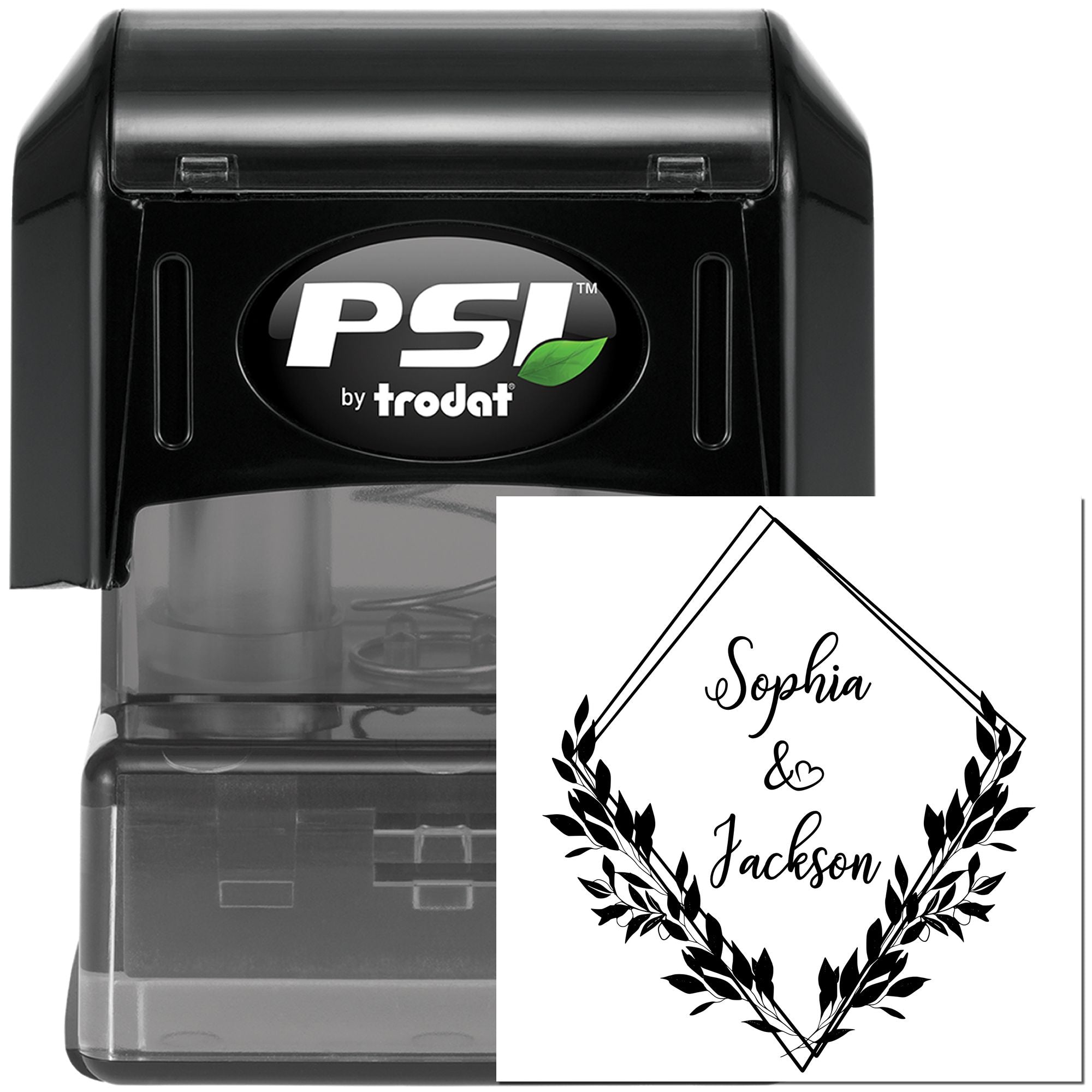 Floral Grace Personalized Initial Stamp - Engineer Seal Stamps