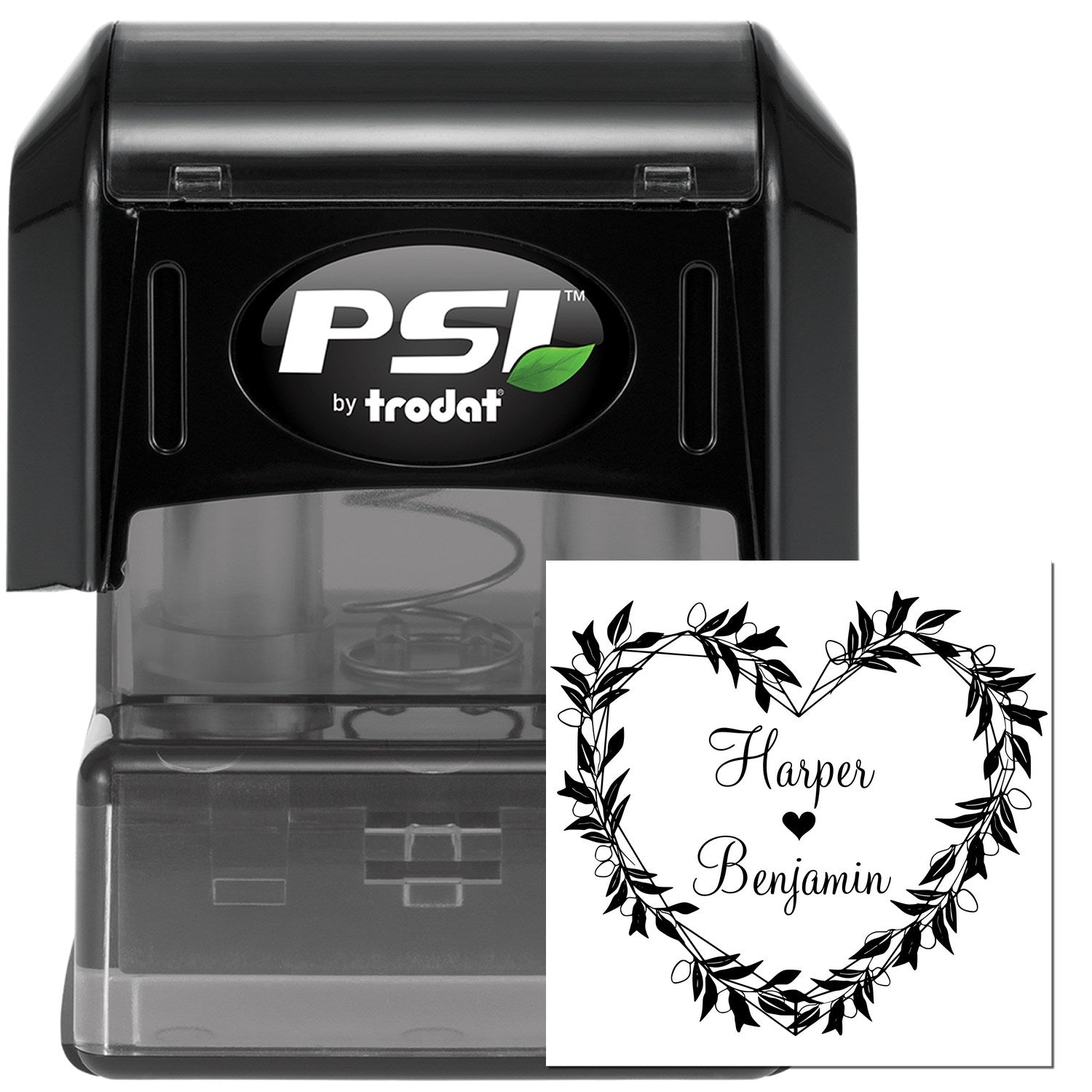 Love's Leafy Embrace Personalized Monogram Initial Stamp - Engineer Seal Stamps