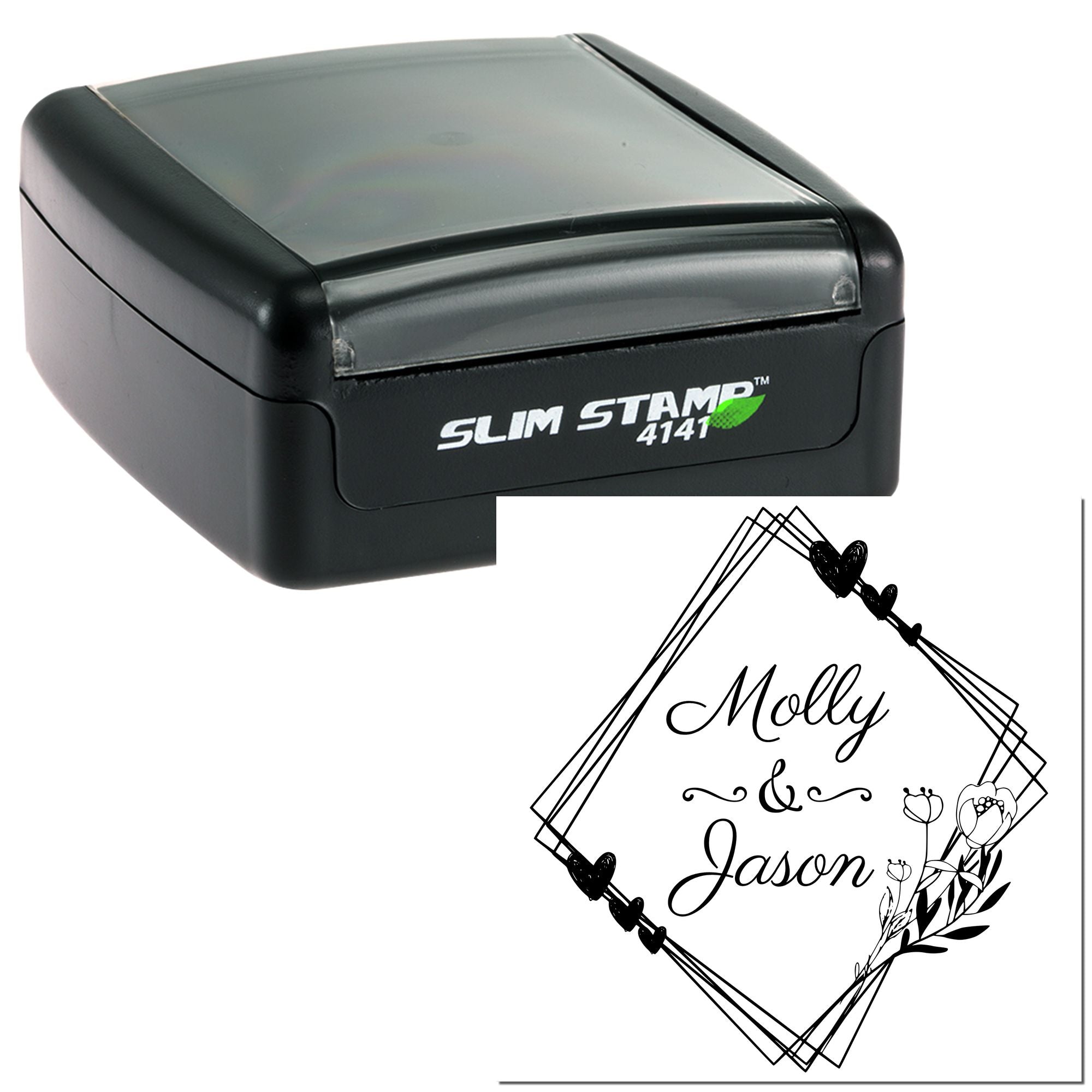 Heartfelt Blossoms Custom Rubber Stamp - Engineer Seal Stamps