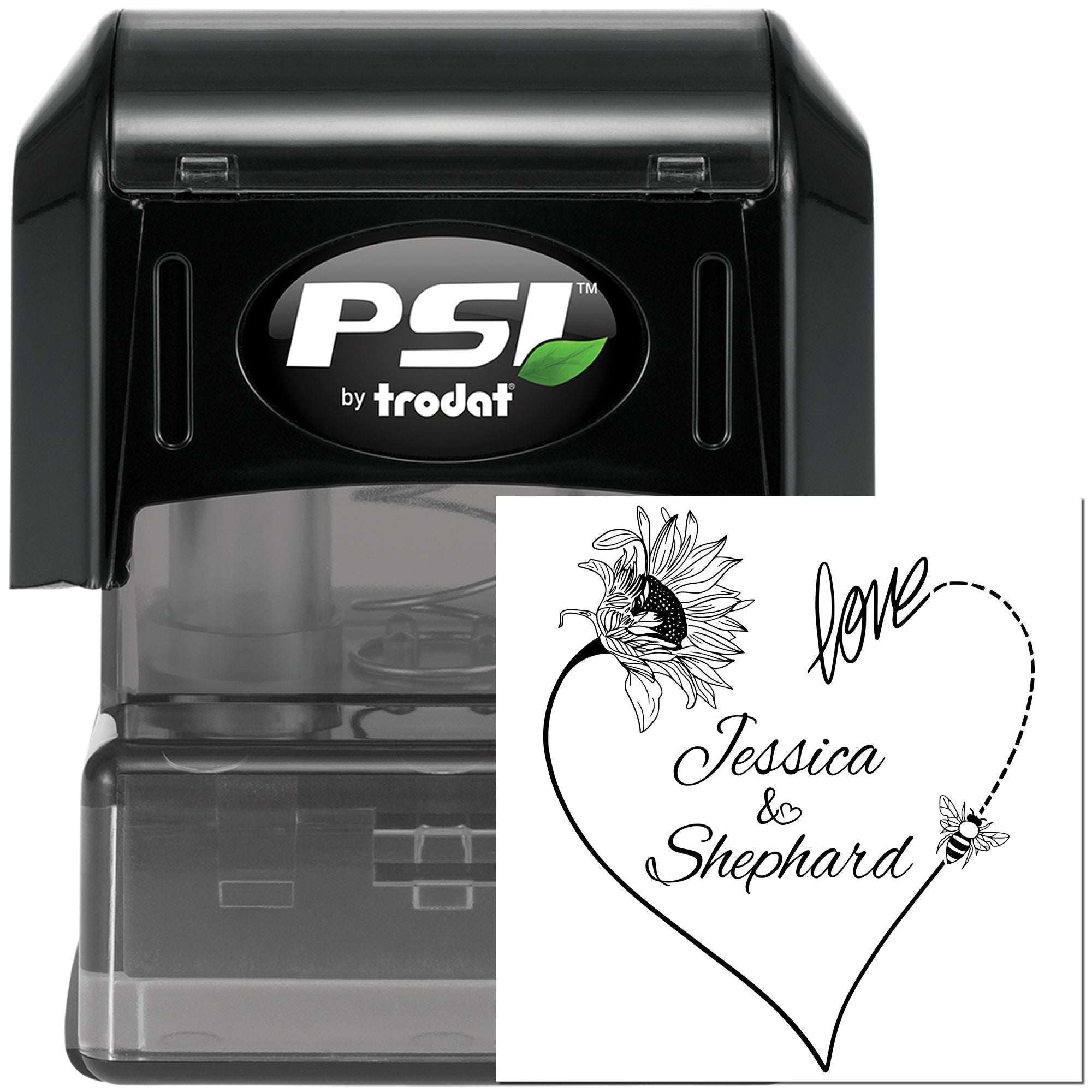 Love in Bloom Personalized Couple's Monogram Stamper - Engineer Seal Stamps