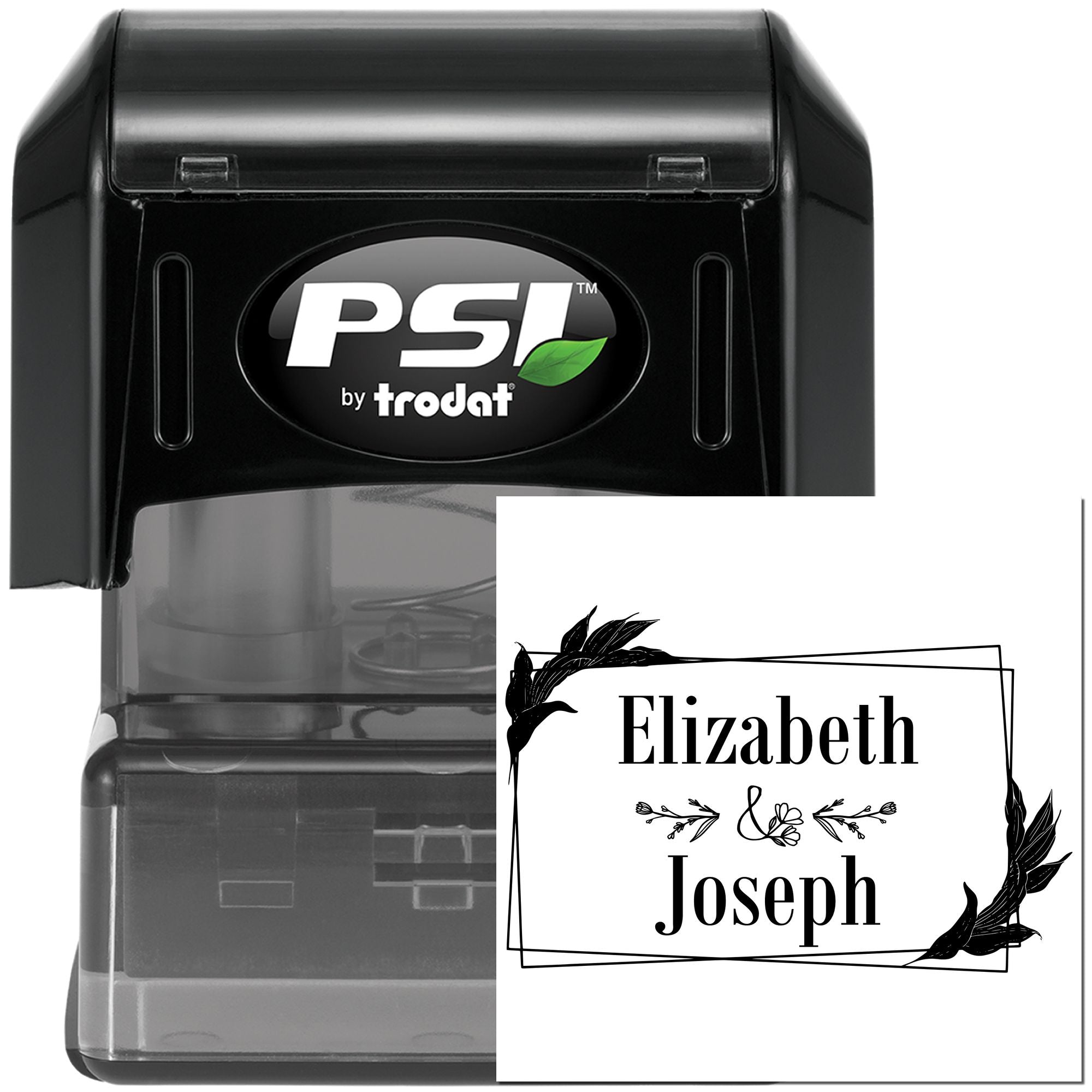 Elegant Blooms Personalized Monogram Stamp - Engineer Seal Stamps