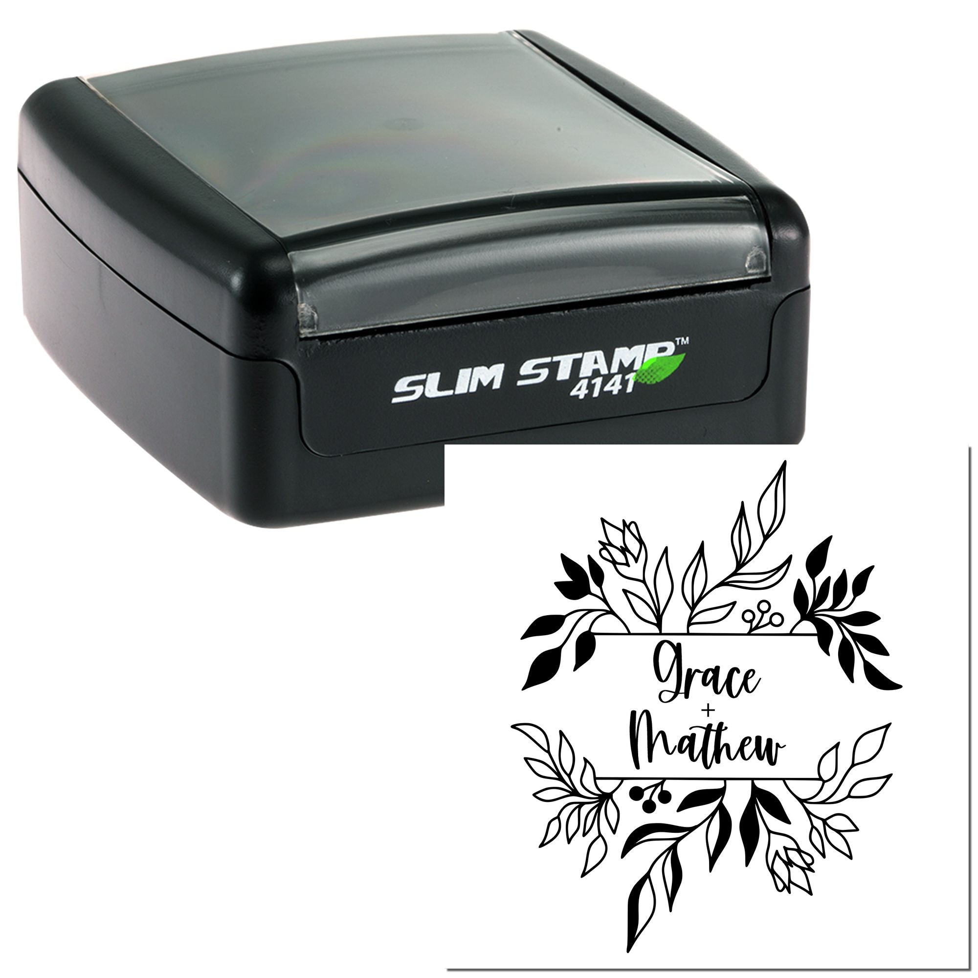 Elegant Foliage Love Custom Stamp - Engineer Seal Stamps