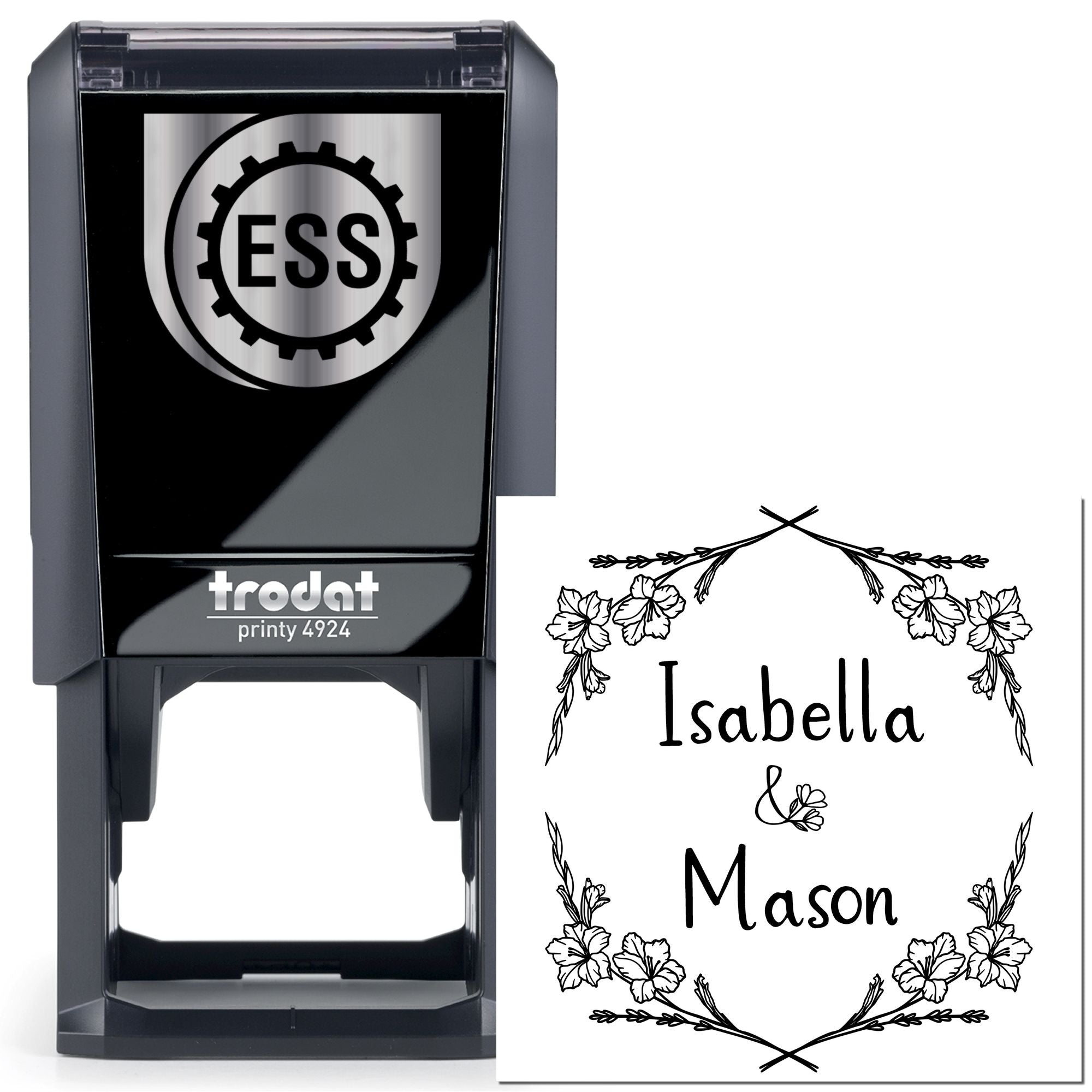 Blooming Charm Custom Rustic Initial Stamp - Engineer Seal Stamps