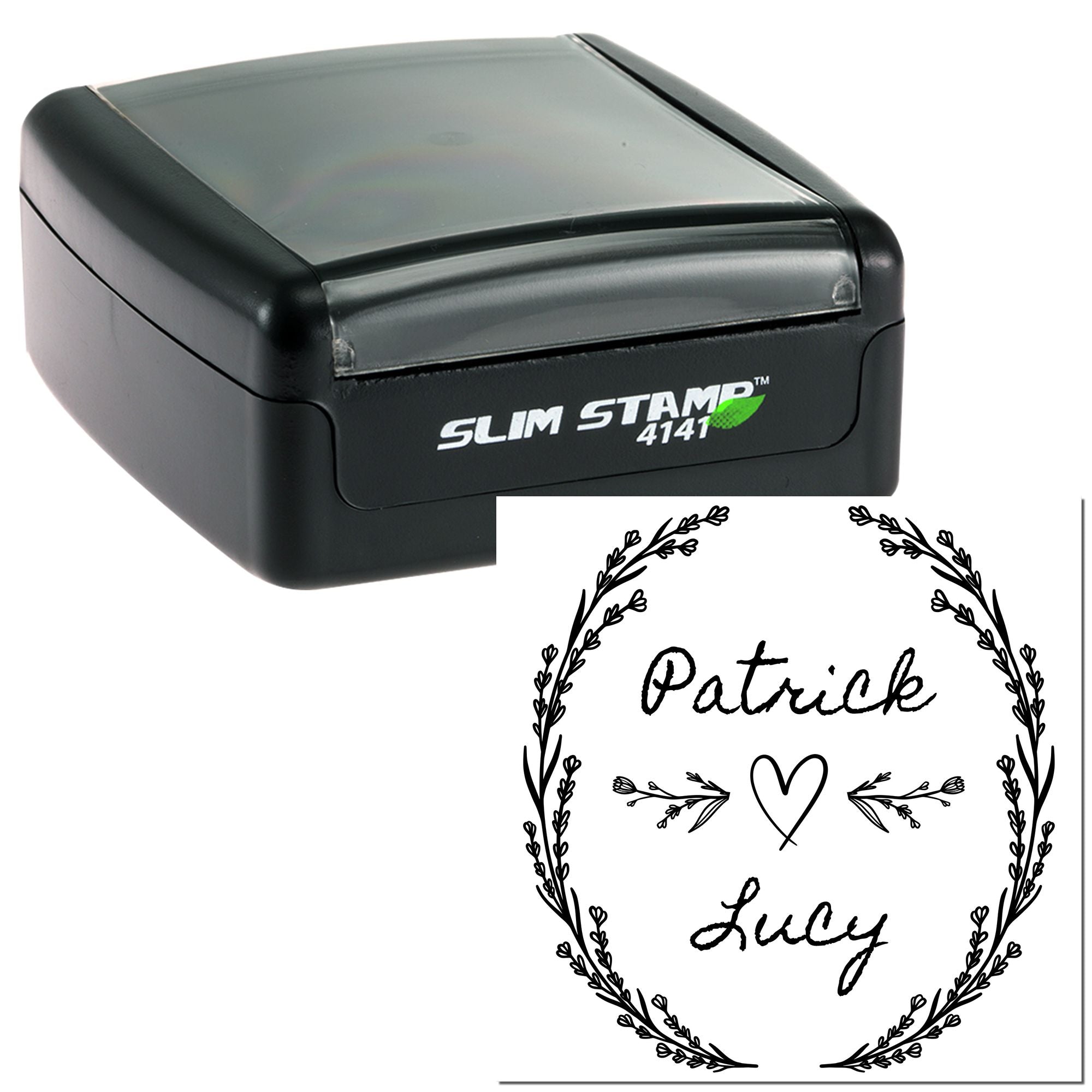 Love Blooms Personalized Couple's Monogram Stamp - Engineer Seal Stamps