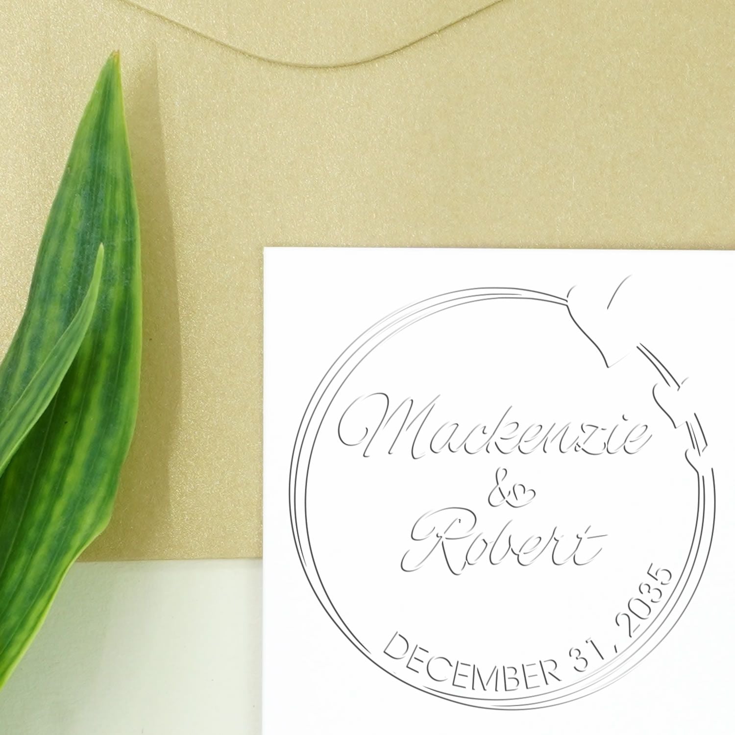 Soft Love Sealed Forever Personalized Wedding Monogram Stamp Embosser - Engineer Seal Stamps