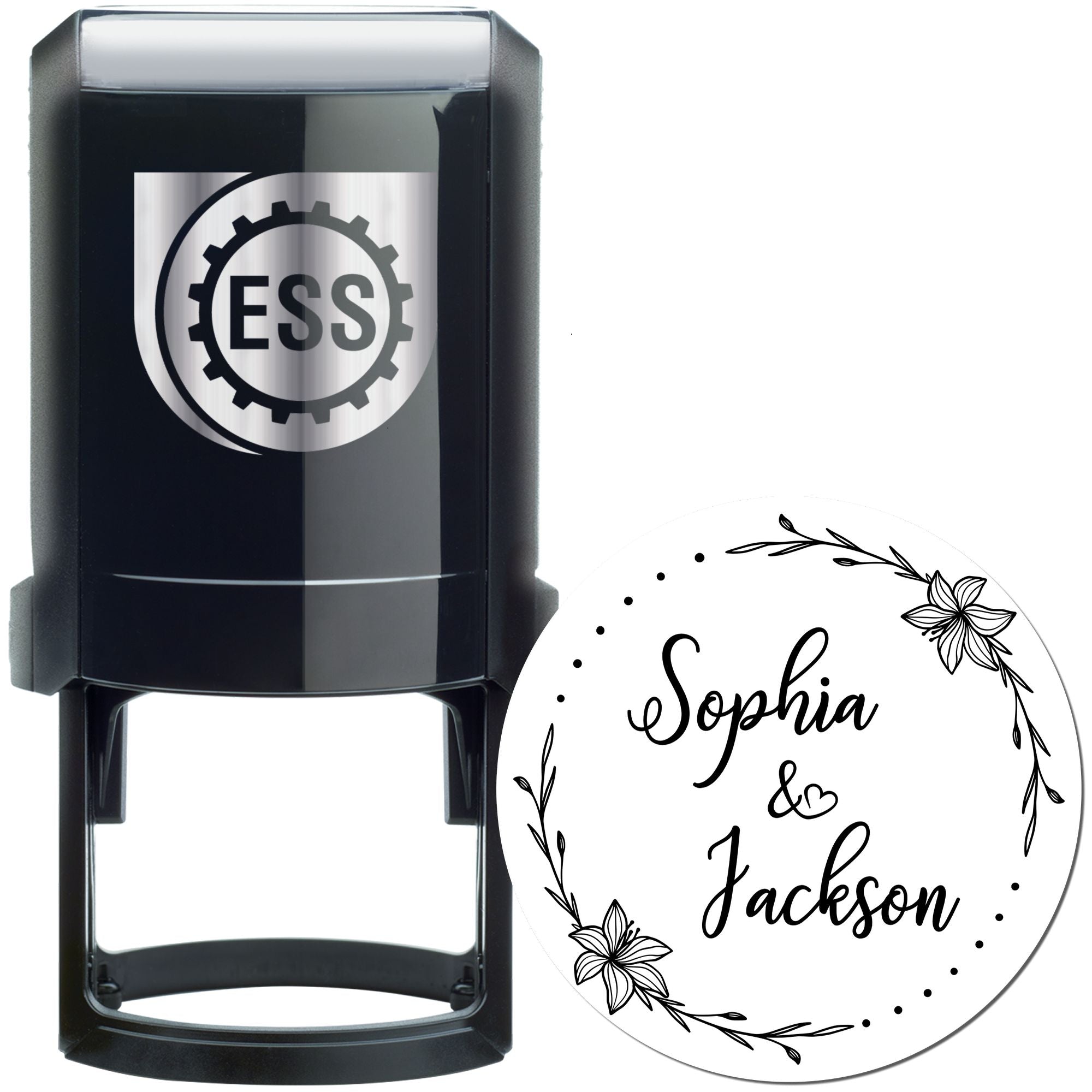Elegant Blossoms Custom Diy Monogram Stamp - Engineer Seal Stamps
