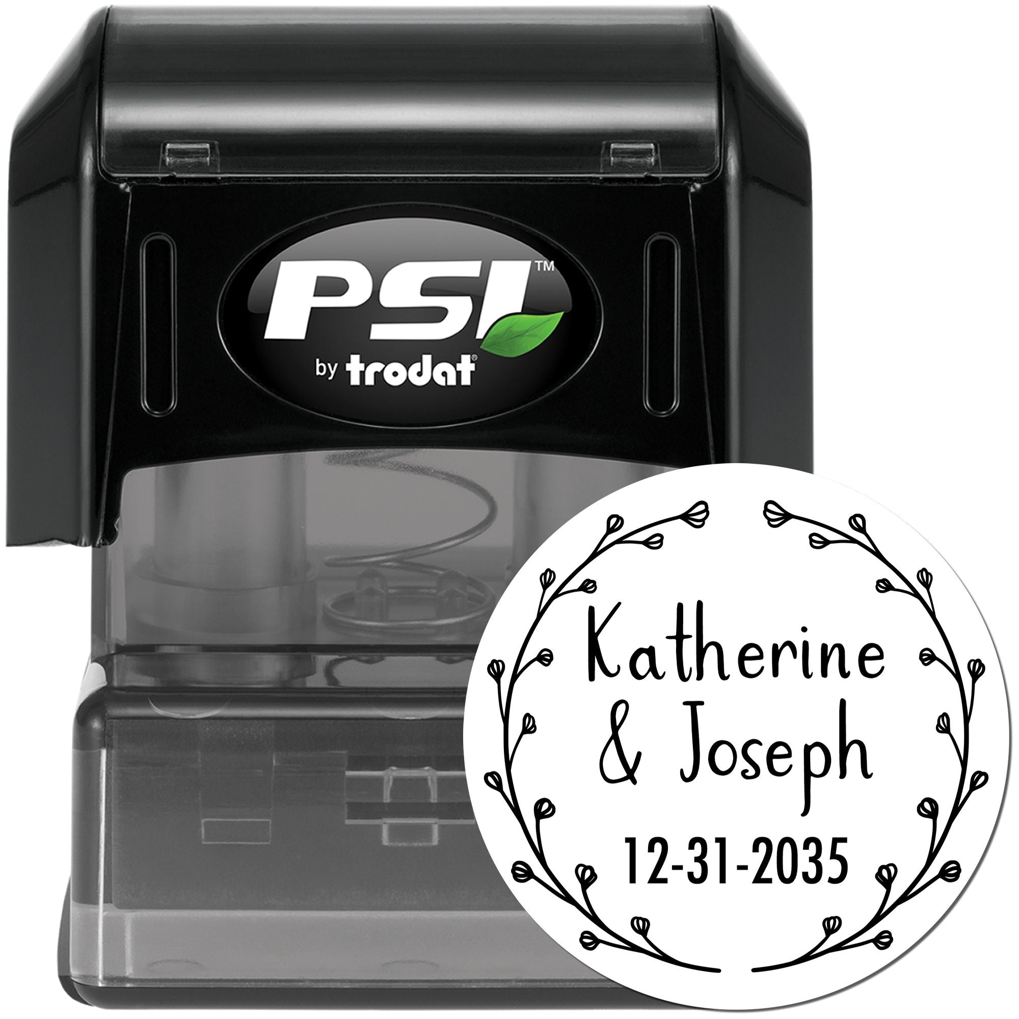 Blossoming Love Personalized Wedding Envelope Stamper - Engineer Seal Stamps