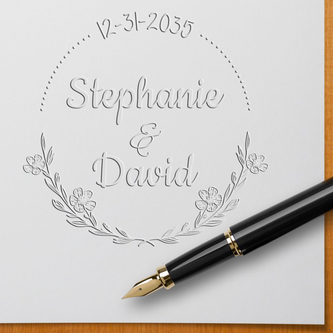 Soft Petal Love Personalized Wedding Envelope Embossing Stamp - Engineer Seal Stamps