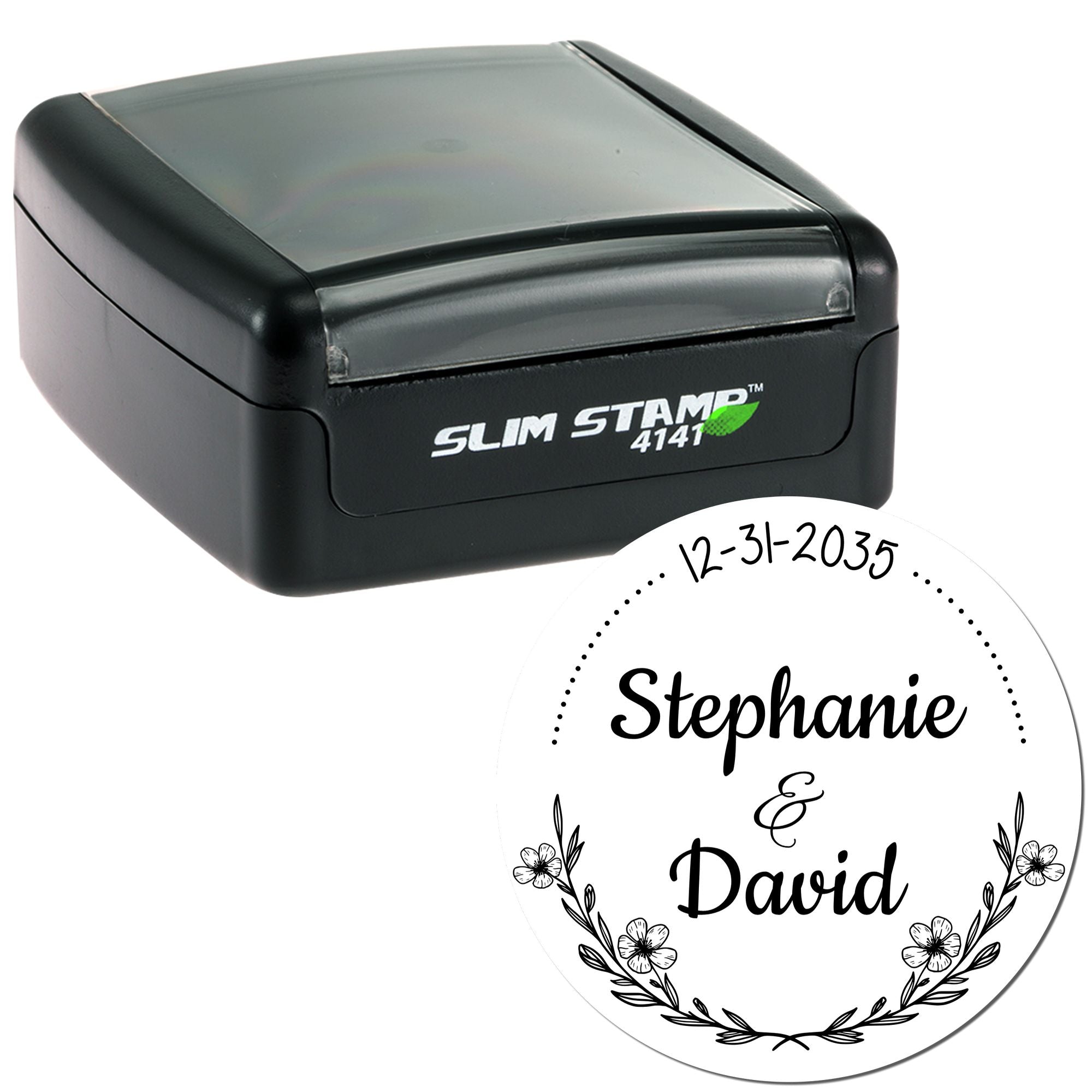 Petal Love Personalized Wedding Invitation Initial Stamp - Engineer Seal Stamps