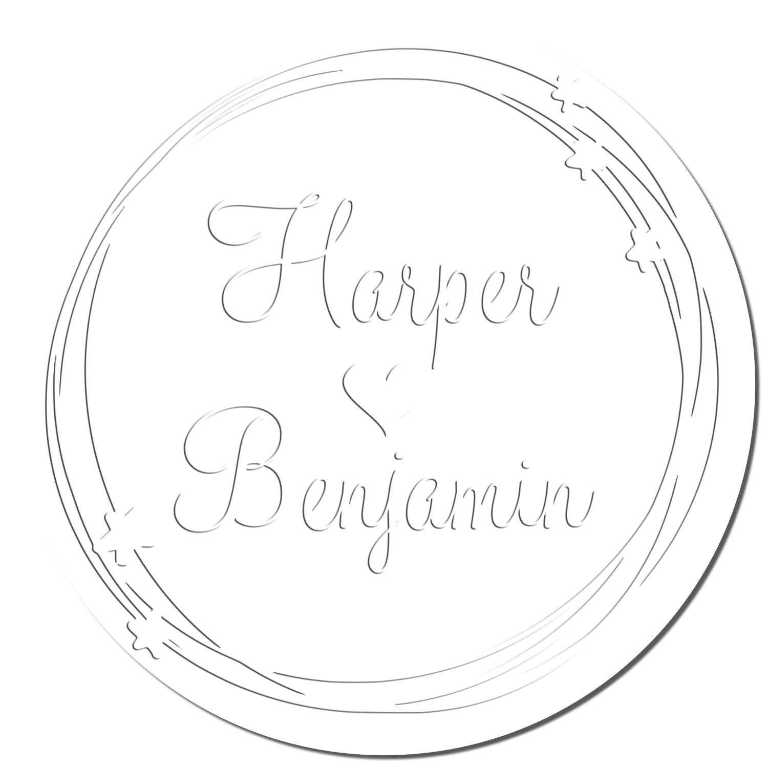 Love Circle Hybrid Custom Initial Embossed Seal - Engineer Seal Stamps
