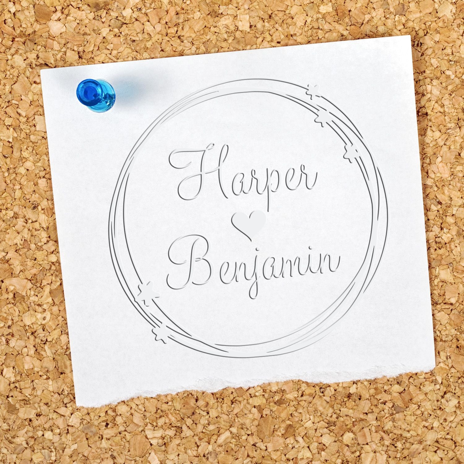 Soft Love Circle Personalized Return Address Initial Seal - Engineer Seal Stamps