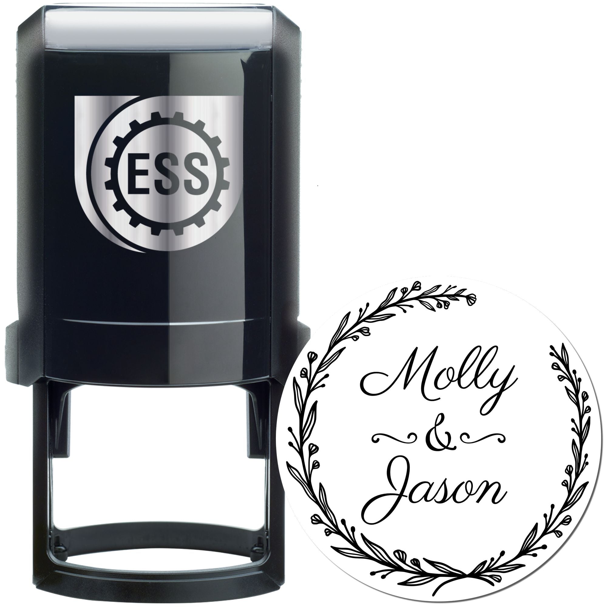 Floral Elegance Custom Handcrafted Couples' Stamp - Engineer Seal Stamps