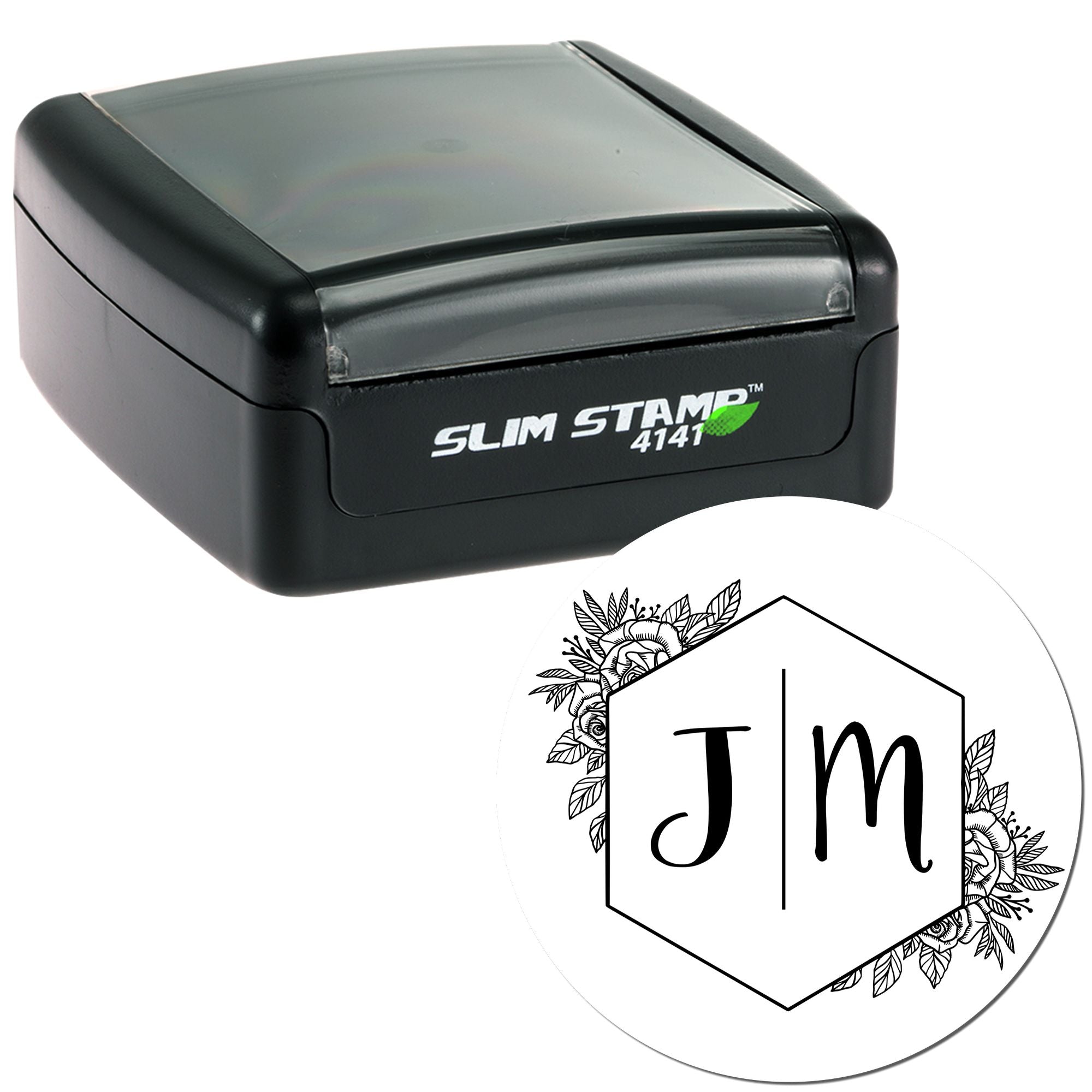 Floral Hex Monogram Personalized Diy Monogram Stamp - Engineer Seal Stamps