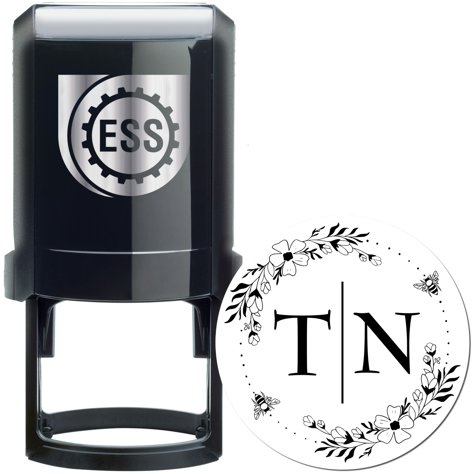 Floral Harmony Custom Couples' Address Stamper - Engineer Seal Stamps