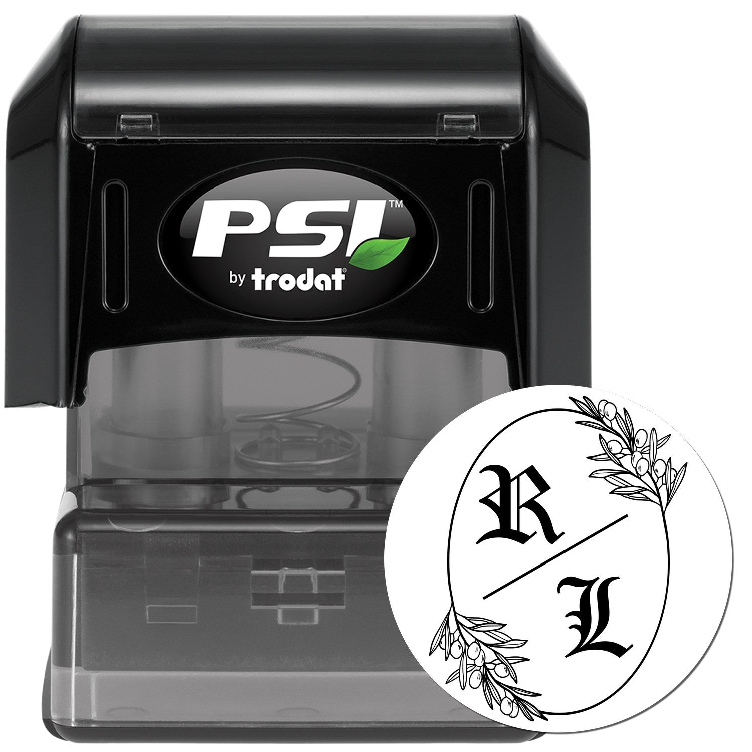 Olive Branch Monogram Personalized Vintage Initial Stamper - Engineer Seal Stamps