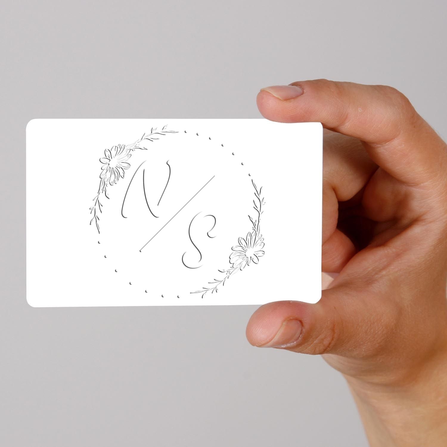 Flowered Initials Bliss Hybrid Custom Couple's Monogram Seal - Engineer Seal Stamps