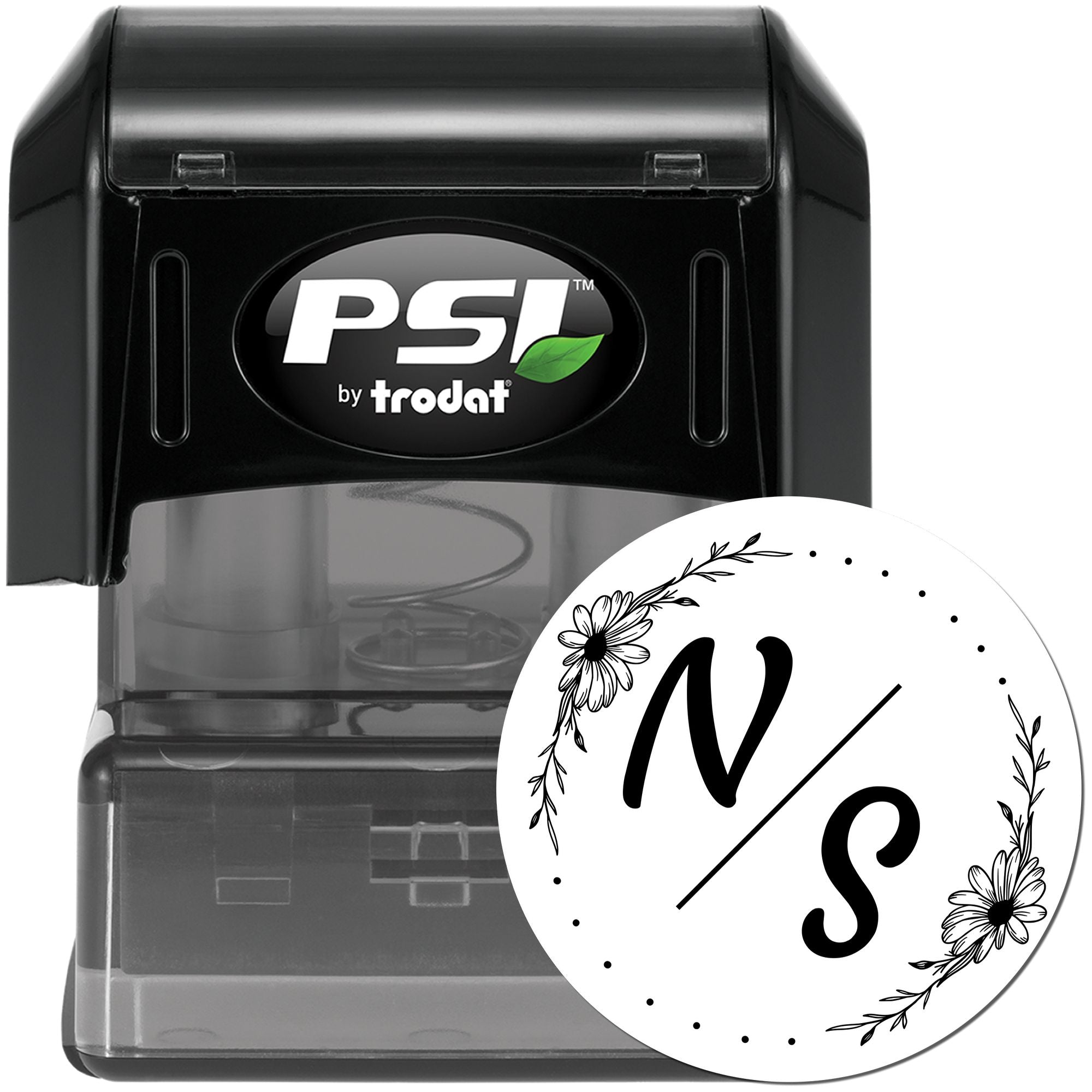 Flowered Initials Bliss Personalized Rustic Initial Stamp - Engineer Seal Stamps