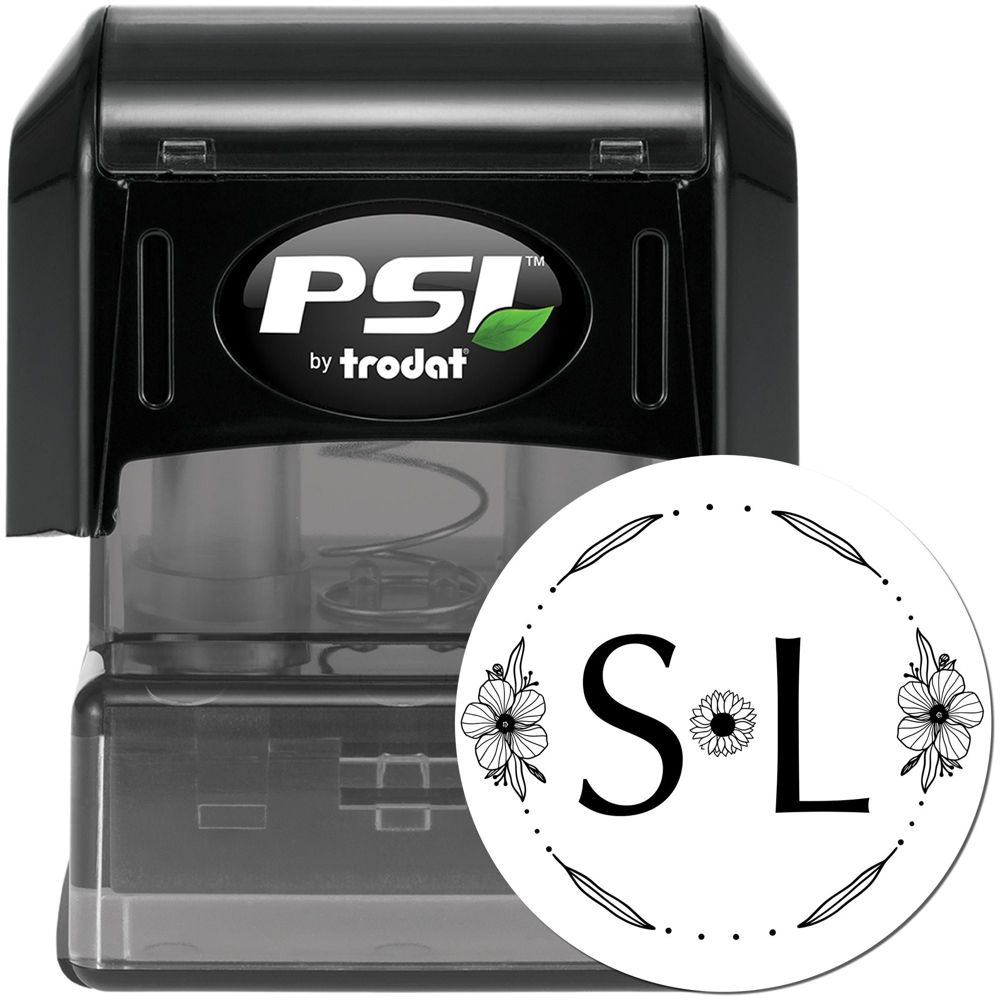 Floral Elegance Seal Personalized Elegant Monogram Stamp - Engineer Seal Stamps