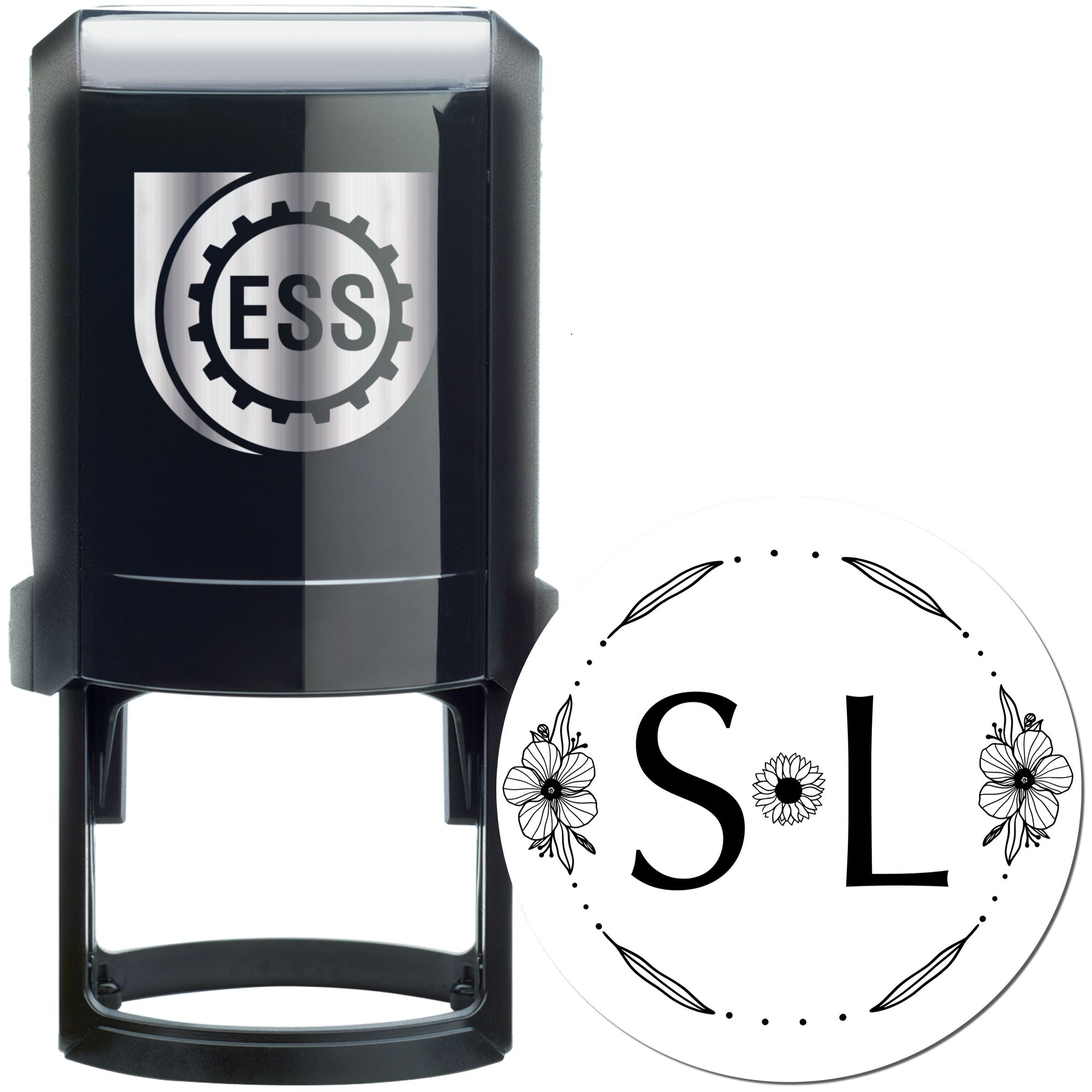 Floral Elegance Seal Custom Couple Stamp - Engineer Seal Stamps