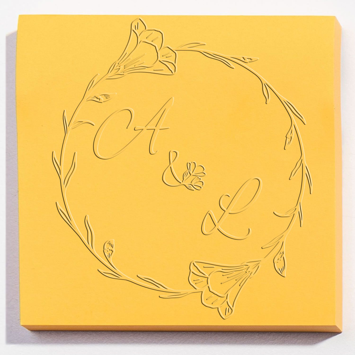 Desk Floral Embrace Monogram Custom-Made Floral Initial Seal - Engineer Seal Stamps