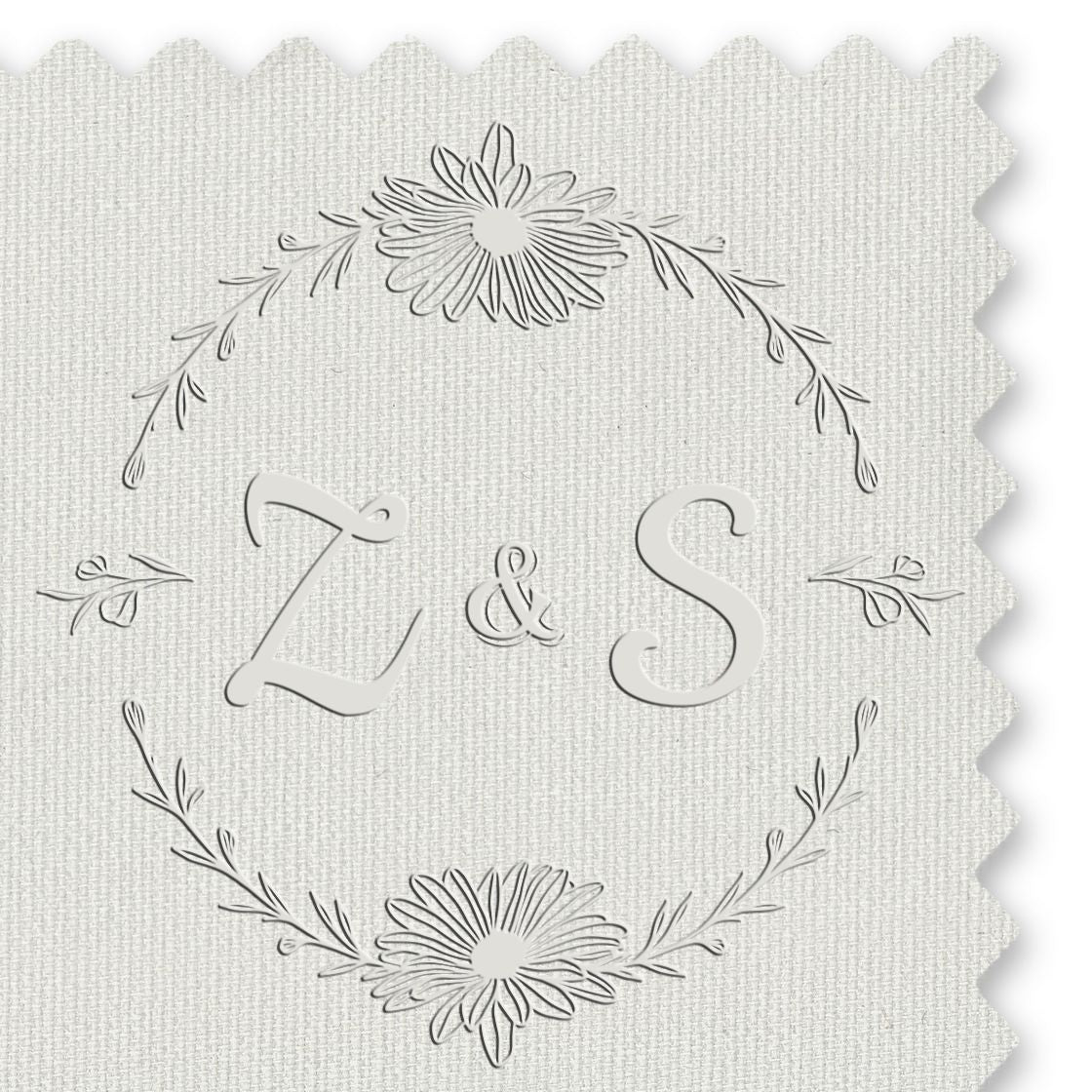 Soft Blossom Monogram Personalized Wedding Invitation Initial Stamp Embosser - Engineer Seal Stamps