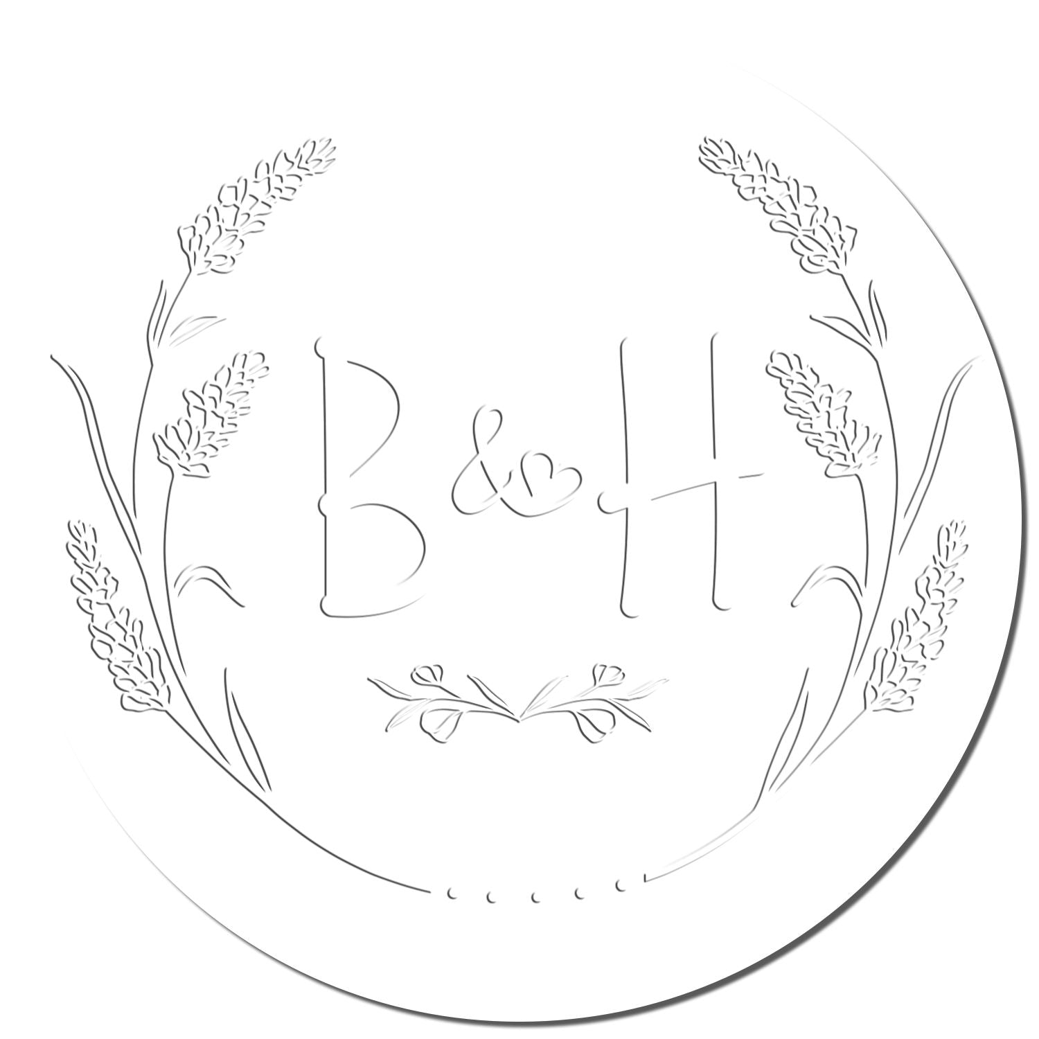 Desk Floral Embrace Custom-Made Floral Initial Embosser - Engineer Seal Stamps