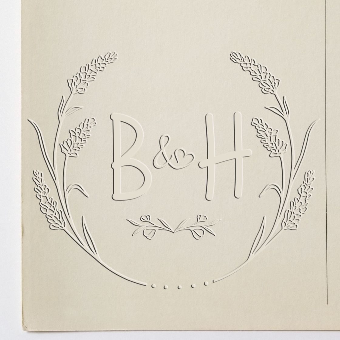Desk Floral Embrace Custom-Made Floral Initial Embosser - Engineer Seal Stamps