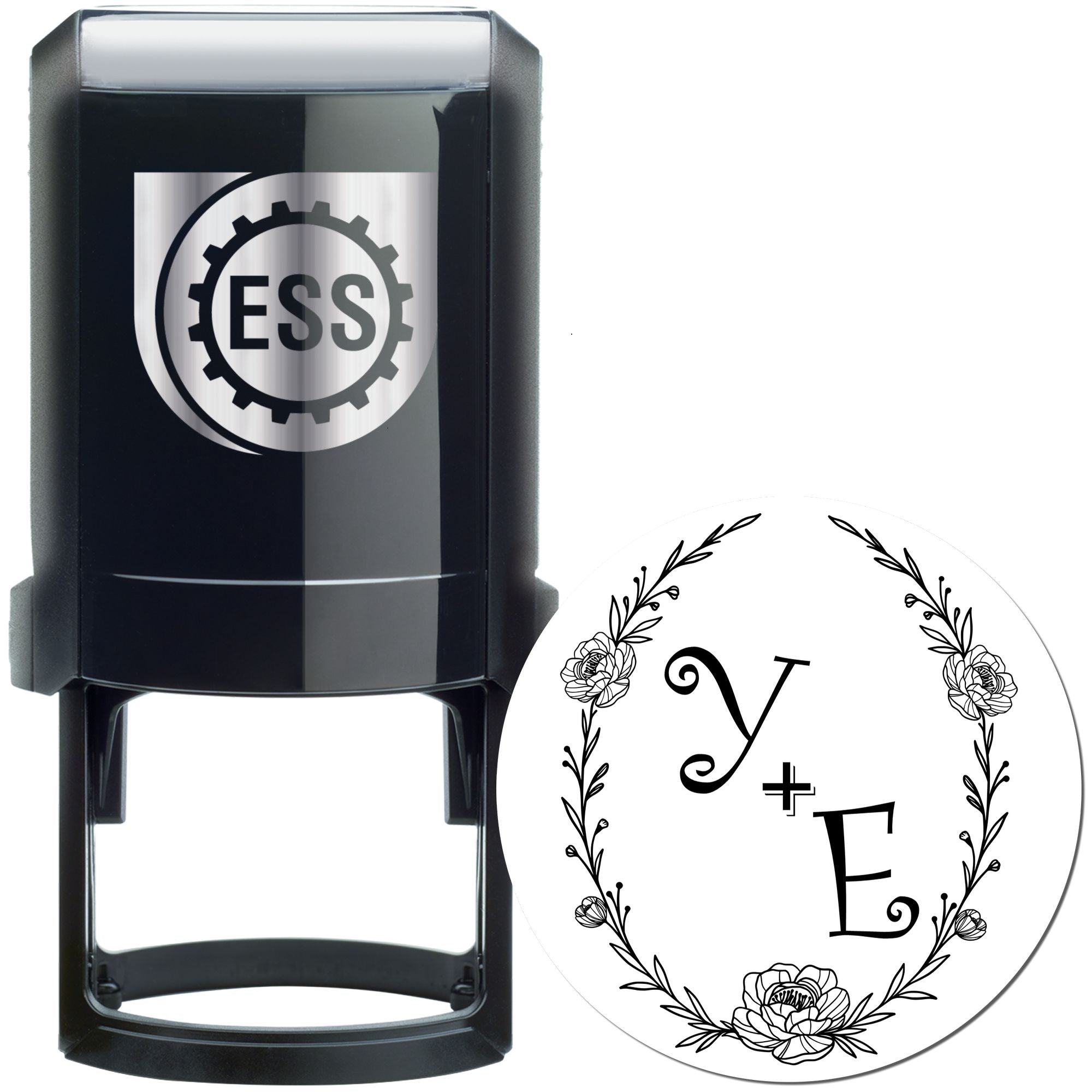 Floral Letters Joy Custom Stamper - Engineer Seal Stamps