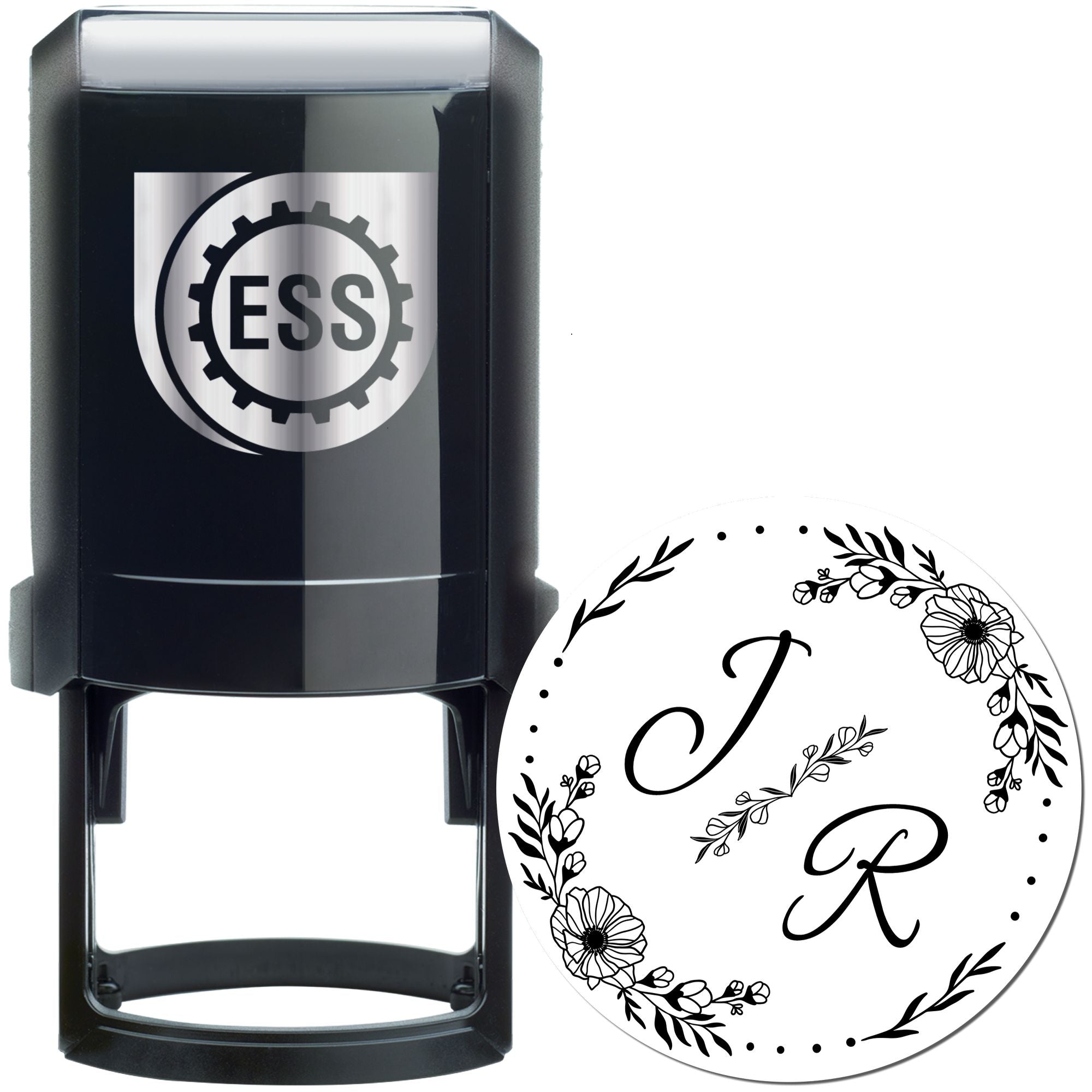 Petal Perfection Monogram Customized Couples' Initial Stamp - Engineer Seal Stamps