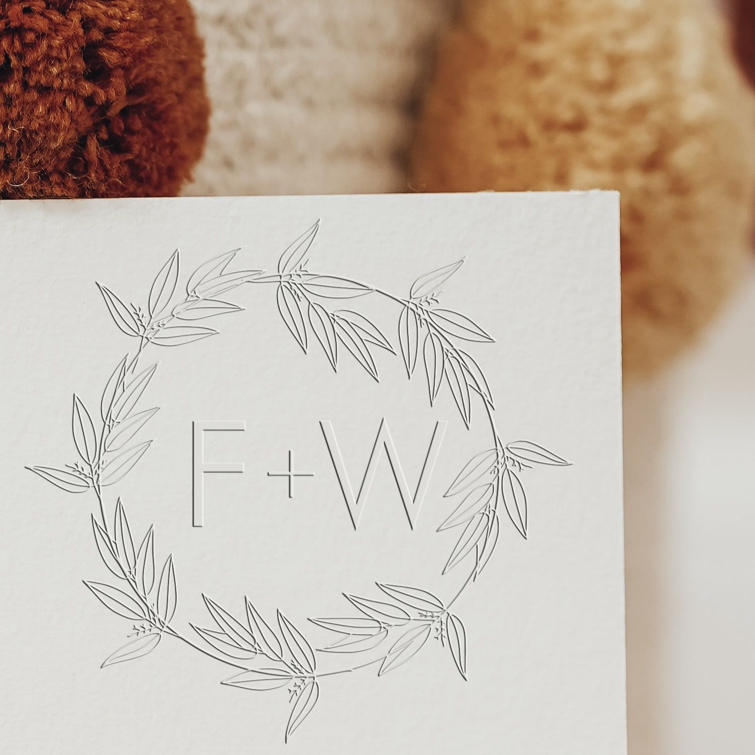 Soft Floral Unity Personalized Couples' Wedding Logo Embosser