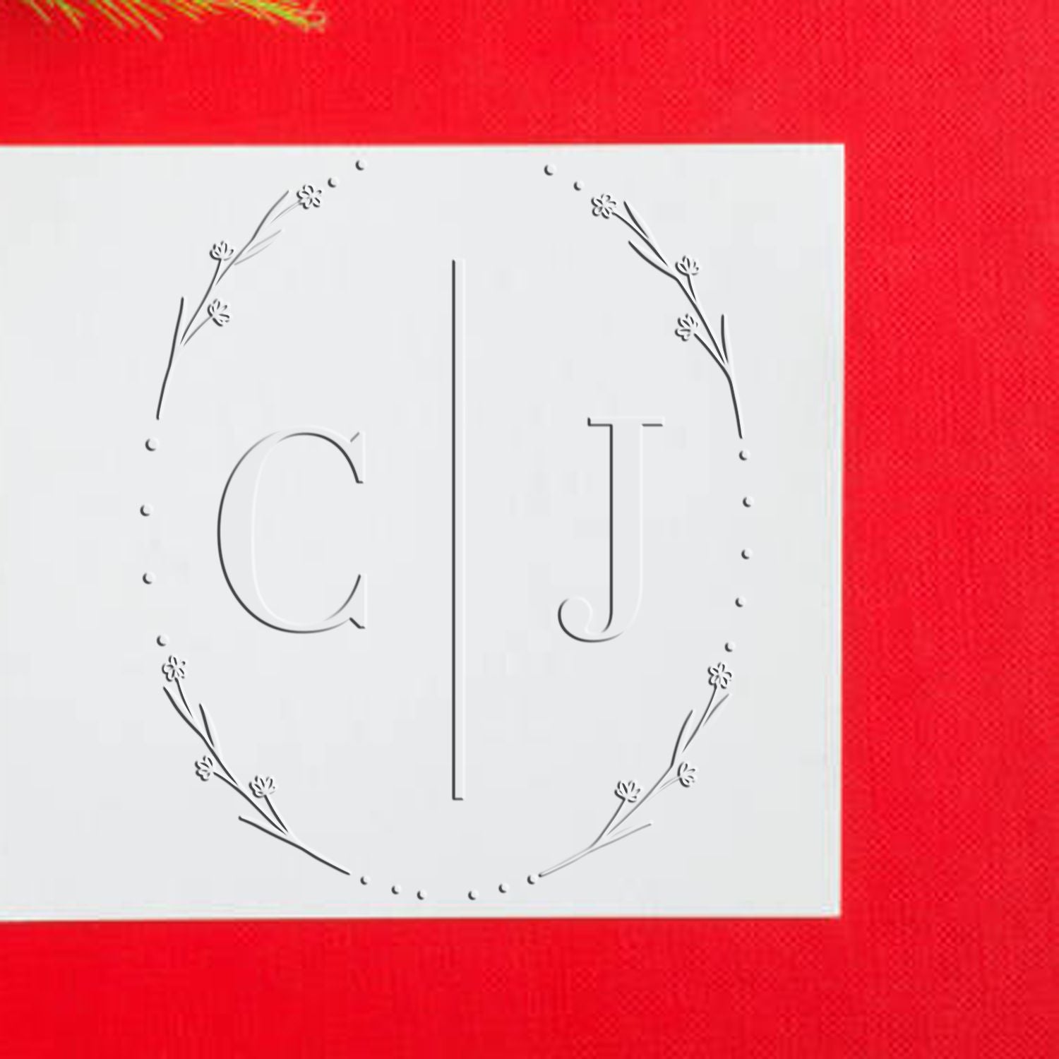 Desk Floral Initials Delight Custom-Made Calligraphy Initial Embosser - Engineer Seal Stamps