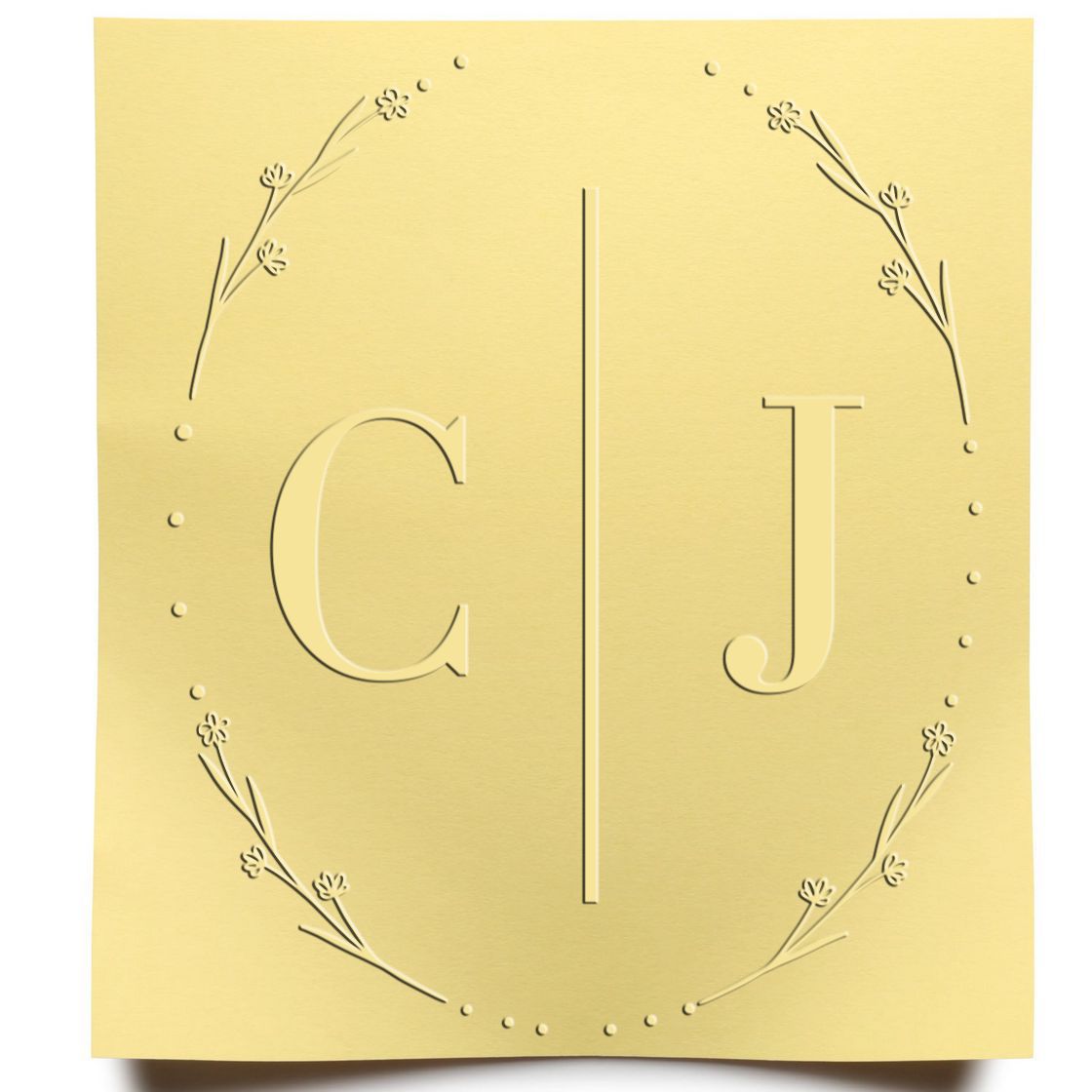 Desk Floral Initials Delight Custom-Made Calligraphy Initial Embosser - Engineer Seal Stamps
