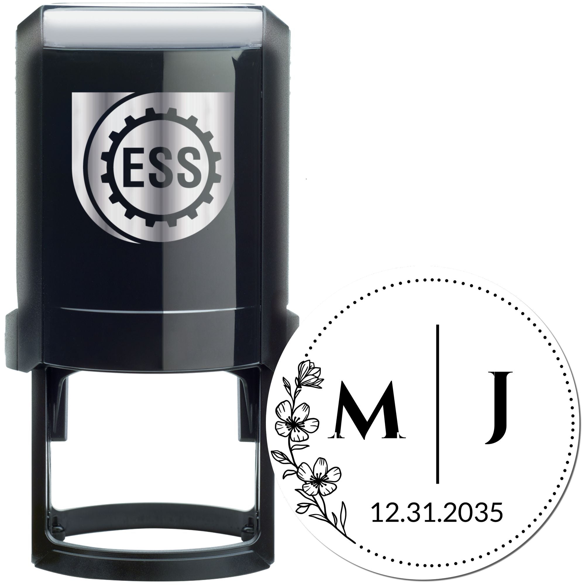 Blossom Grace Customized Initial Rubber Stamper - Engineer Seal Stamps