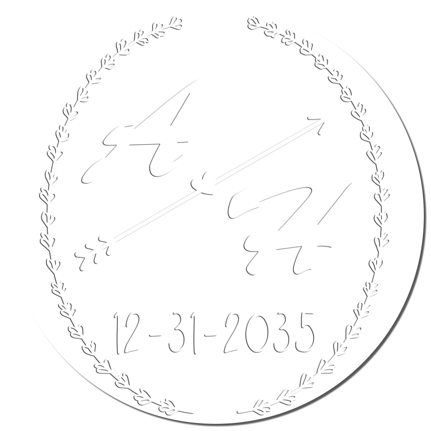 Soft Love Arrow Embrace Personalized Floral Initial Embossed Seal - Engineer Seal Stamps