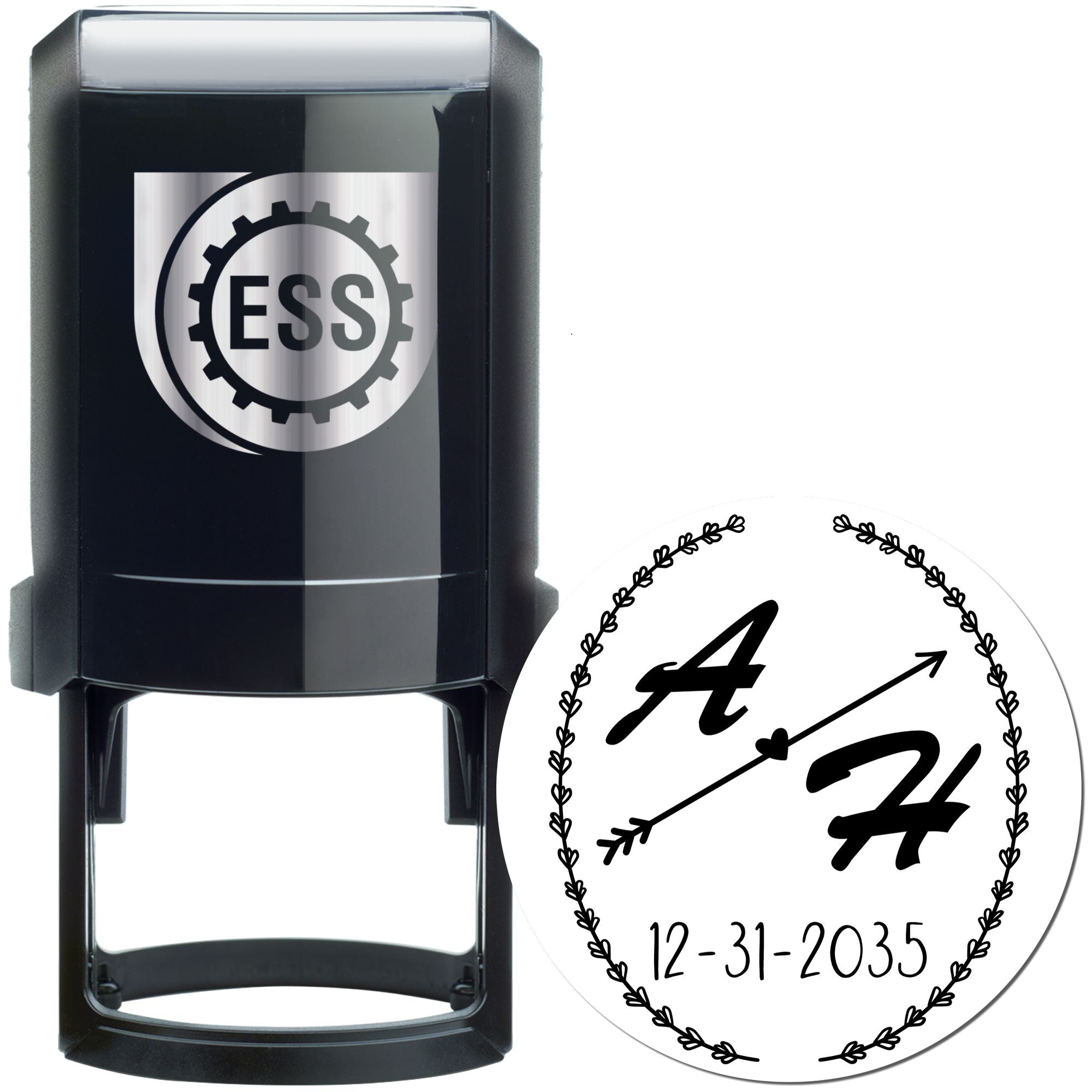 Love Arrow Embrace Customized Monogram Initial Stamp - Engineer Seal Stamps