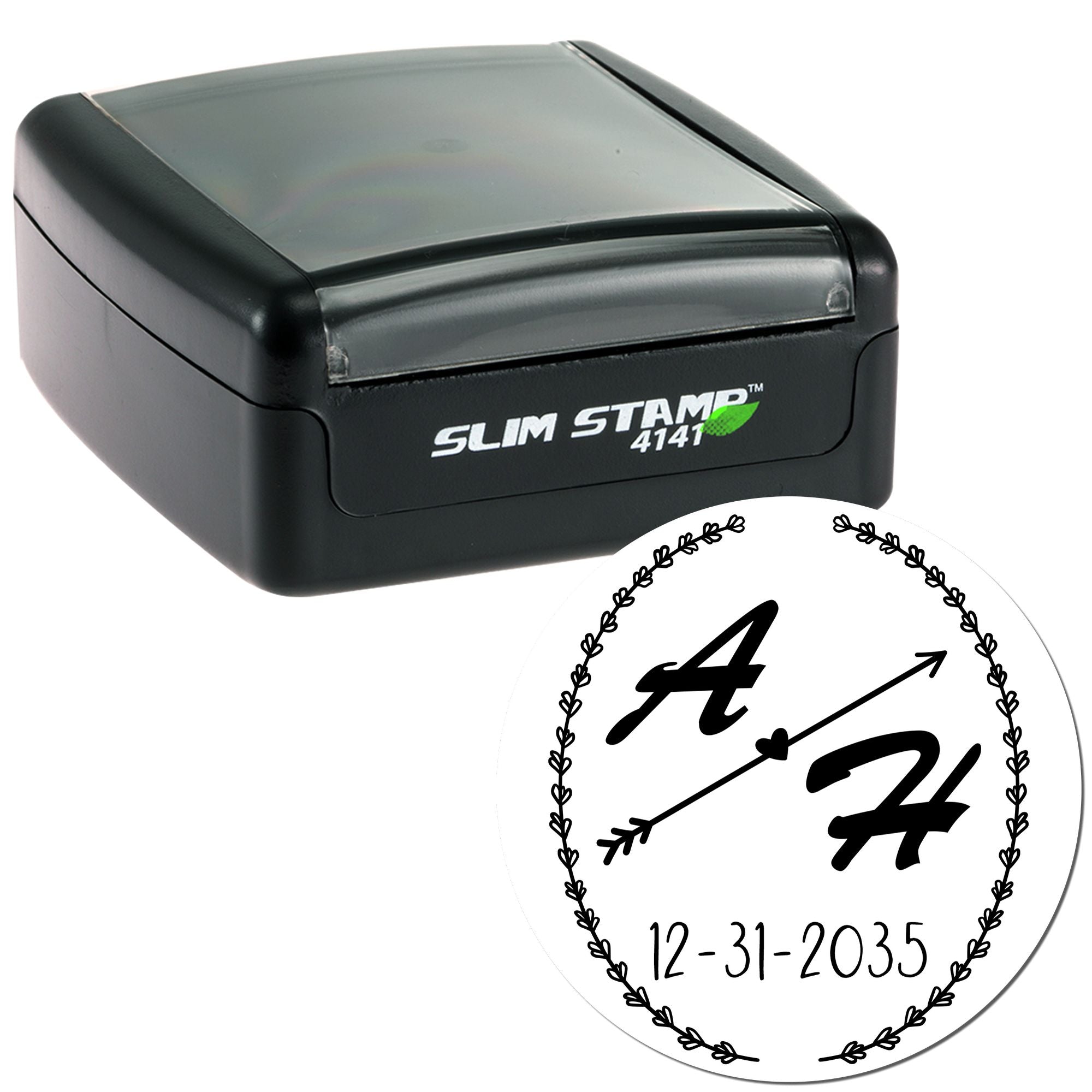 Love Arrow Embrace Custom Initial Wedding Stamp - Engineer Seal Stamps