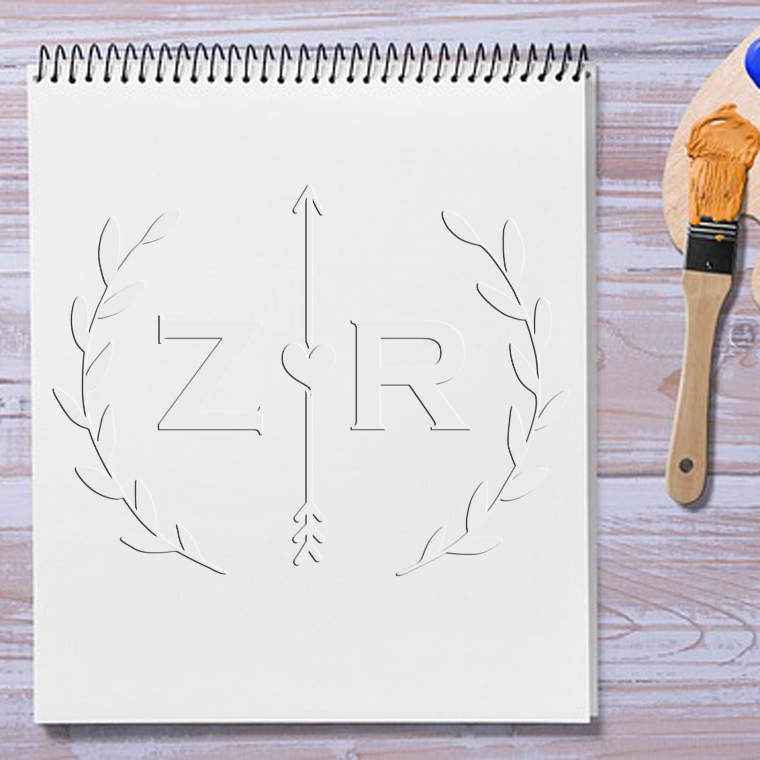 Desk Love Darts Custom-Made Script Monogram Seal - Engineer Seal Stamps