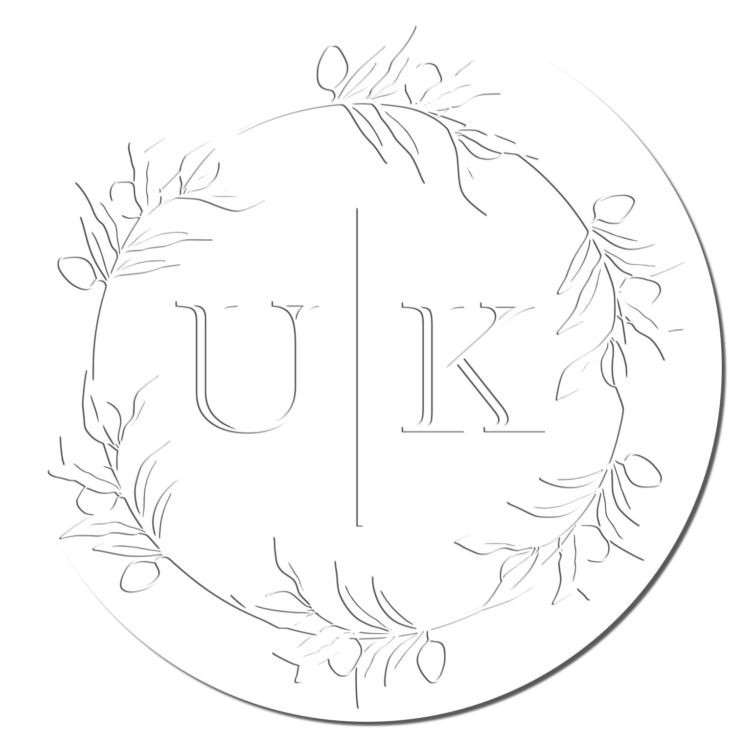 Soft Olive Branch Elegance Personalized Calligraphy Initial Seal Embosser - Engineer Seal Stamps