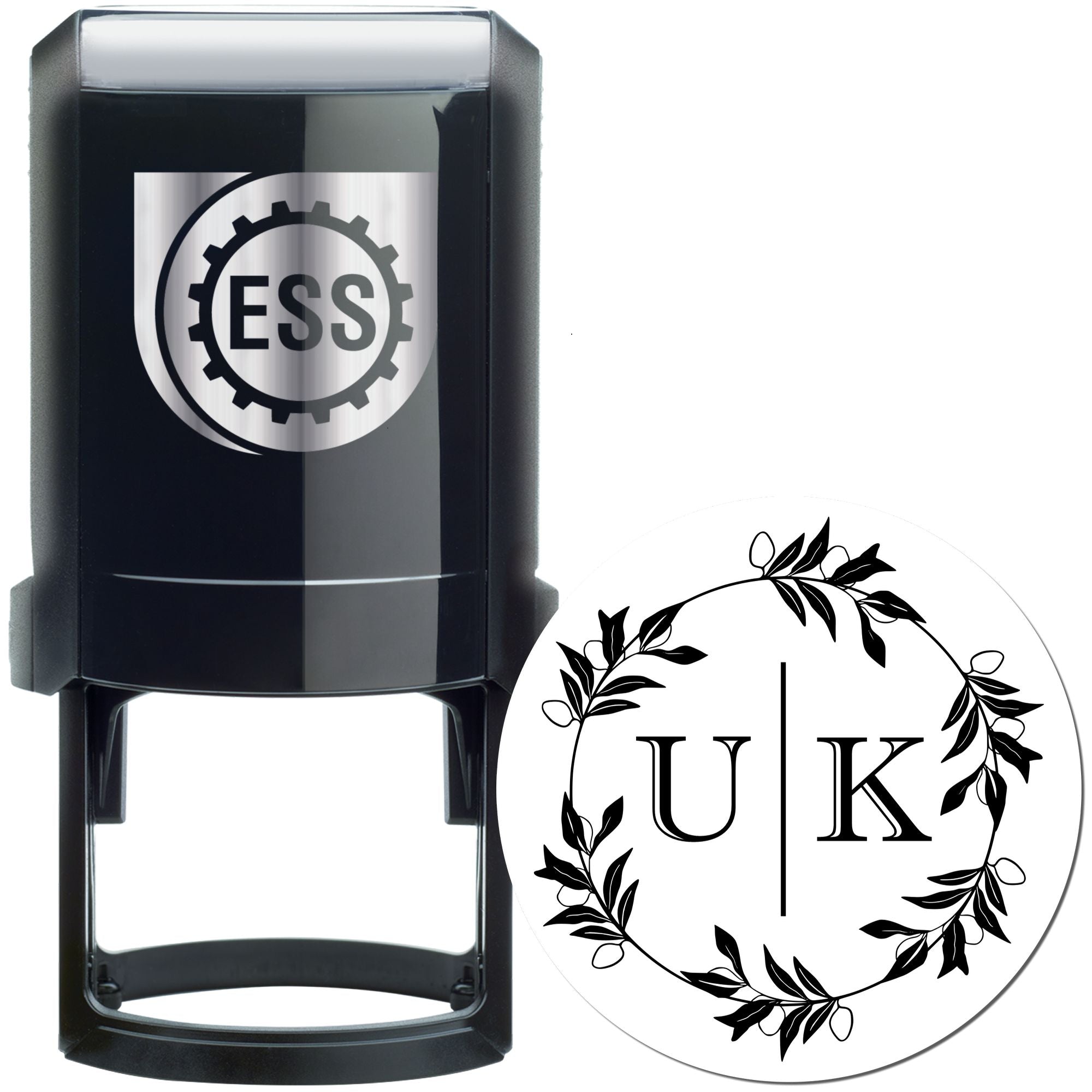 Olive Branch Elegance Customized Monogram Stamper - Engineer Seal Stamps