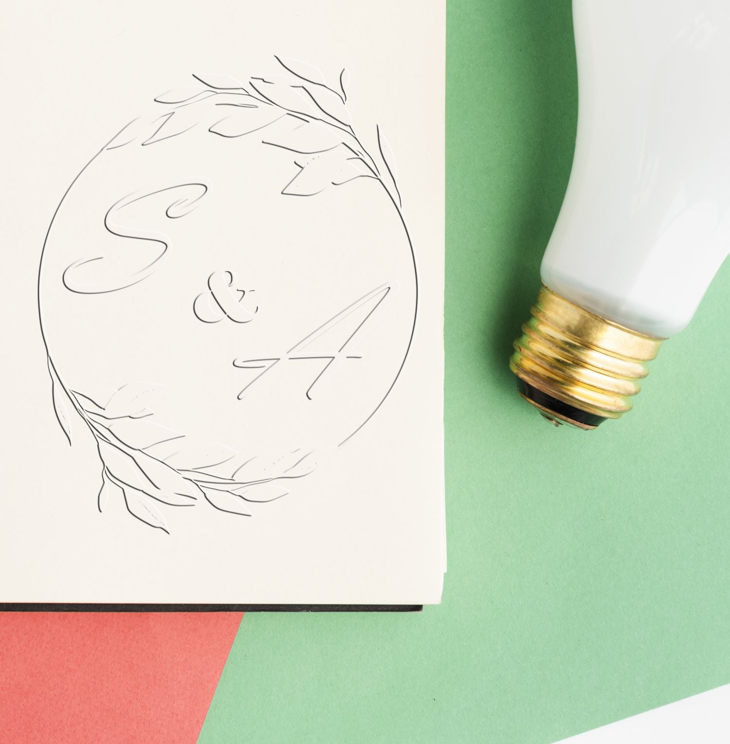 Flowering Affection Hybrid Custom Monogram Letter Embosser - Engineer Seal Stamps