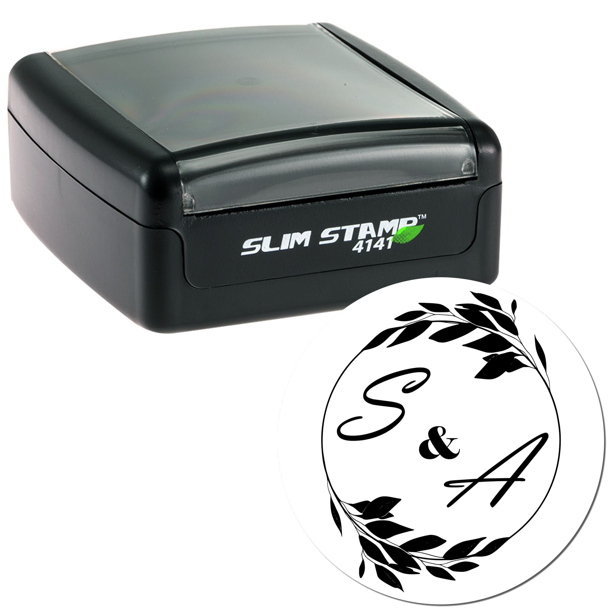 Flowering Affection Custom Couples' Wedding Logo Stamp - Engineer Seal Stamps