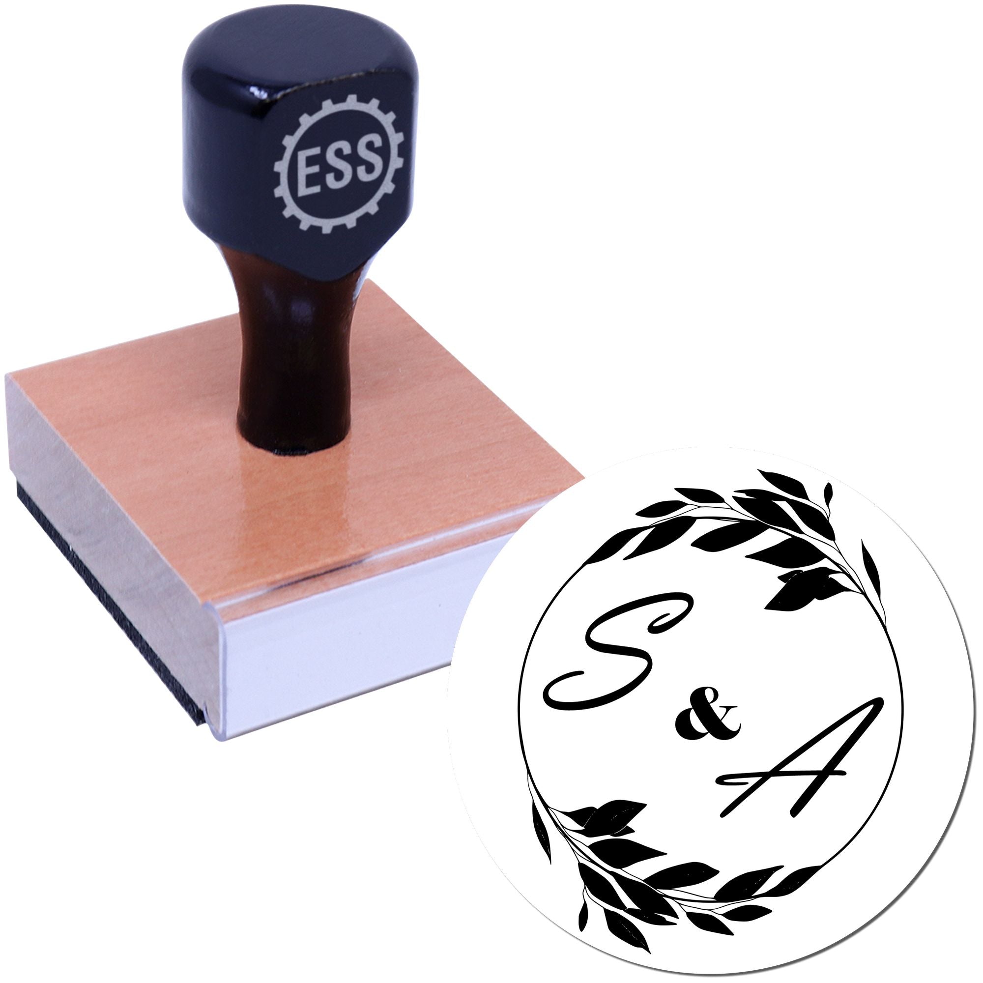 Round Flowering Affection Monogram Letter Stamp - Engineer Seal Stamps