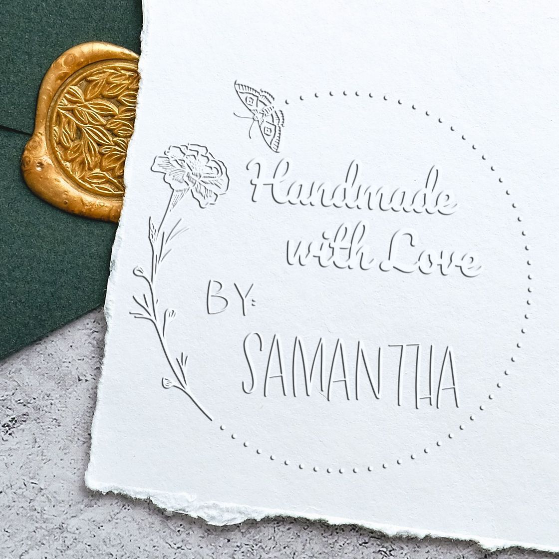 Butterfly Blossom Creations Desk Personalized Handcrafted Seal Embosser - Engineer Seal Stamps