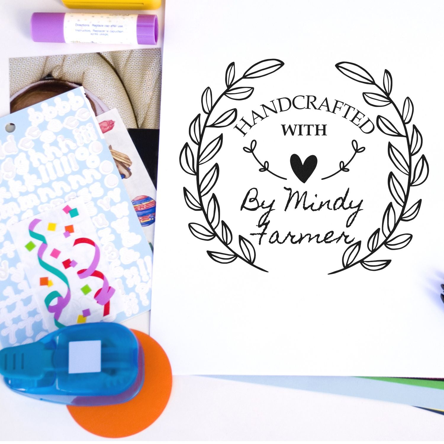 Round Heartfelt Handcrafted Custom Maker Stamp - Engineer Seal Stamps