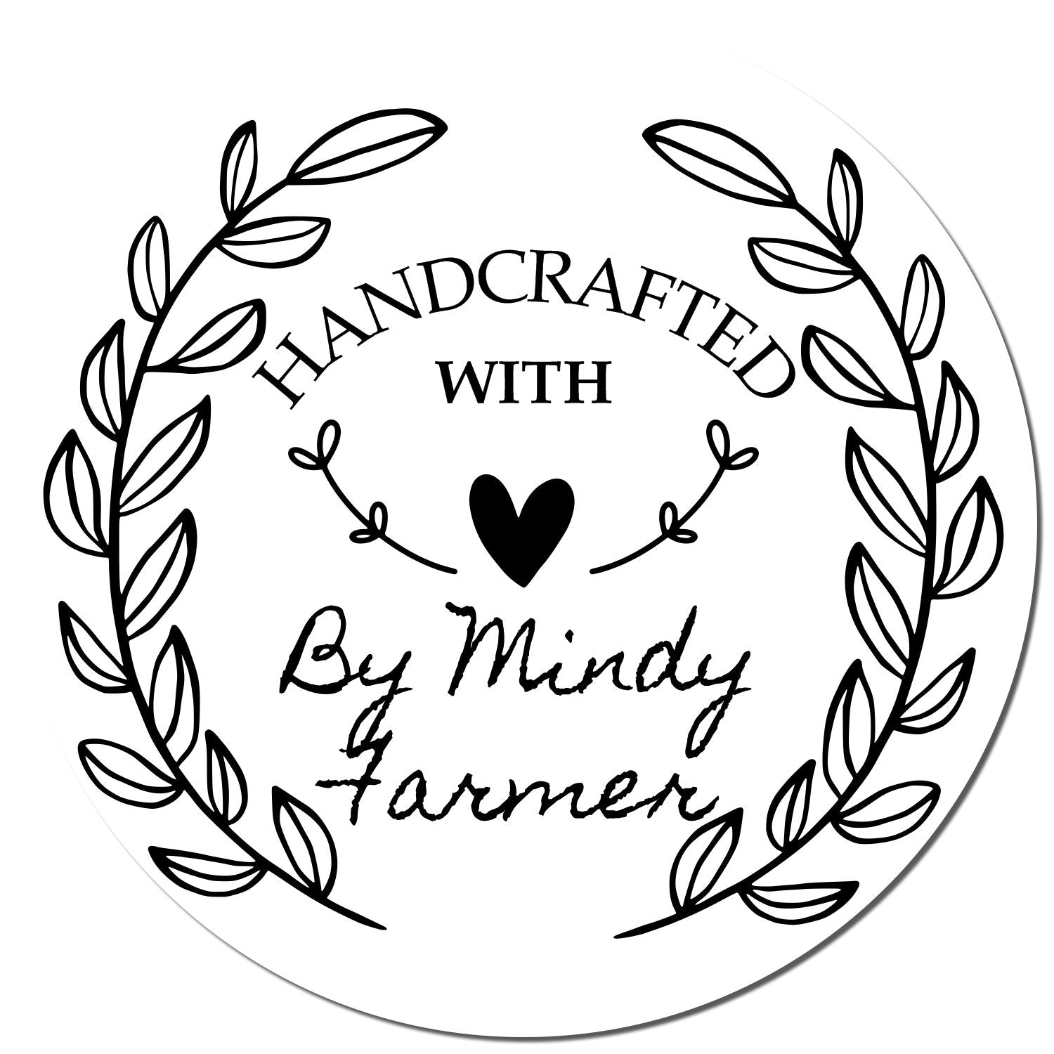 Round Heartfelt Handcrafted Custom Maker Stamp - Engineer Seal Stamps