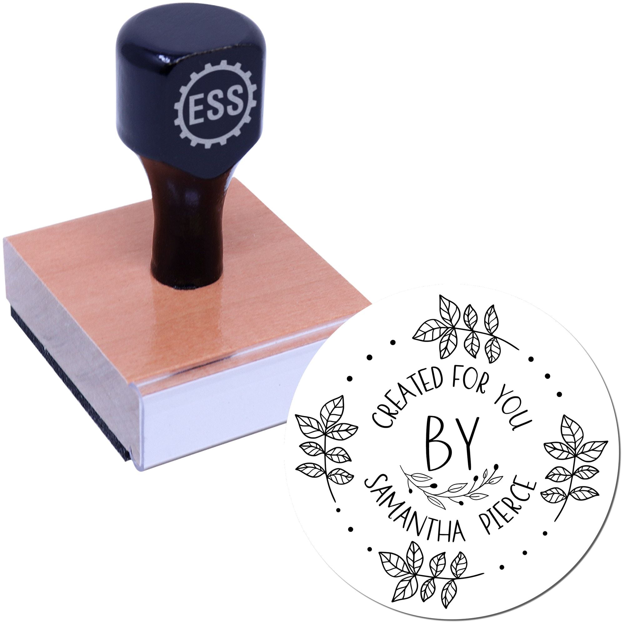 Round Handcrafted Elegance Personalized Handmade Stamp