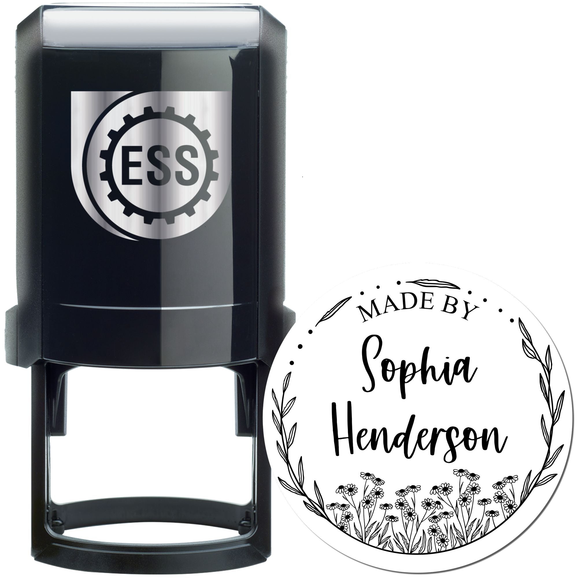 Handcrafted Blooms Personalizable Handcrafted Rubber Stamp - Engineer Seal Stamps