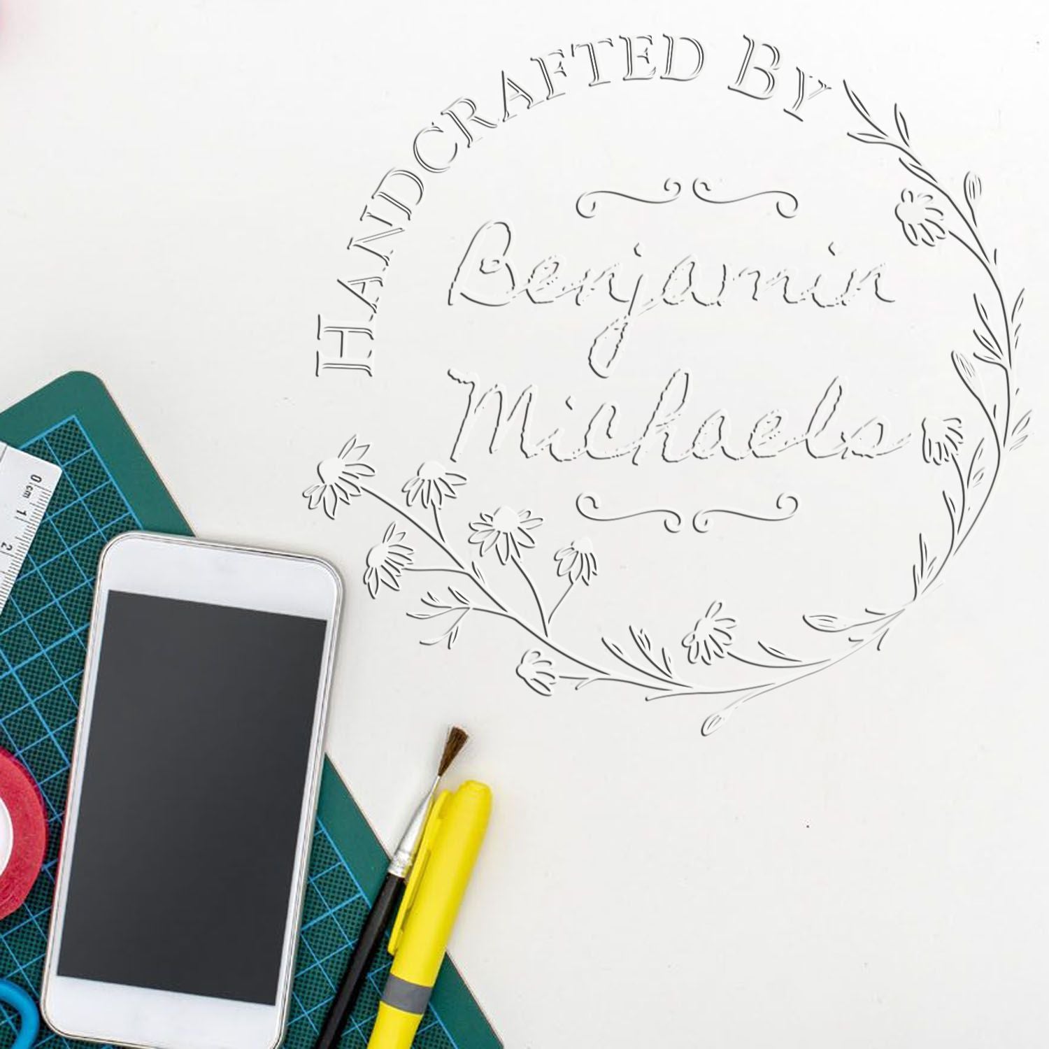 Blooming Creations Hybrid Custom Maker Embossed Stamp - Engineer Seal Stamps