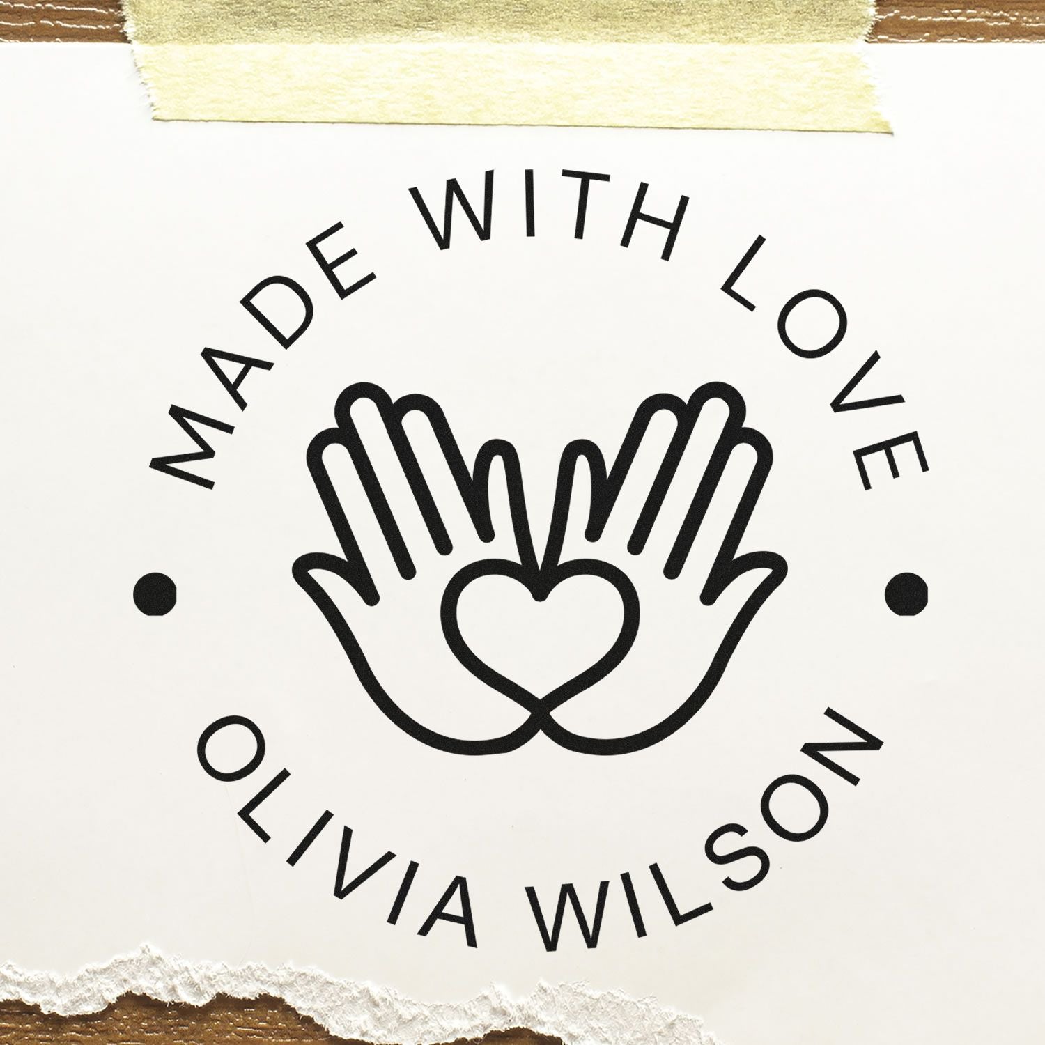 Round Passionate Expressions Custom-Made Handmade Rubber Stamp