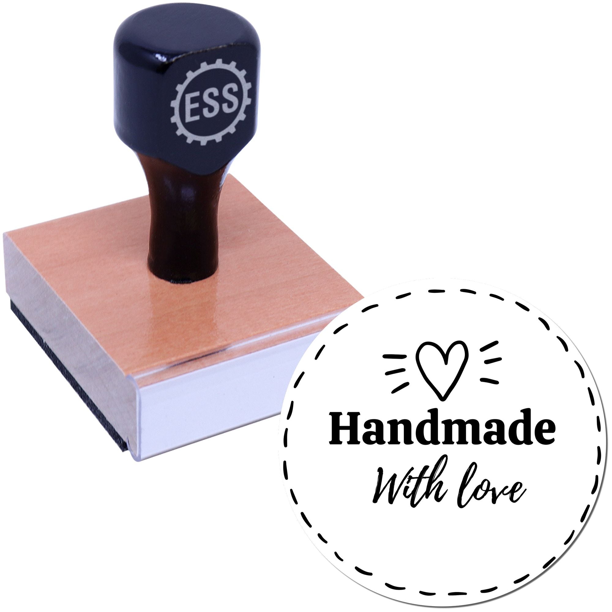 Round Heart-Crafted Creations Custom-Made Handcrafted Rubber Stamp